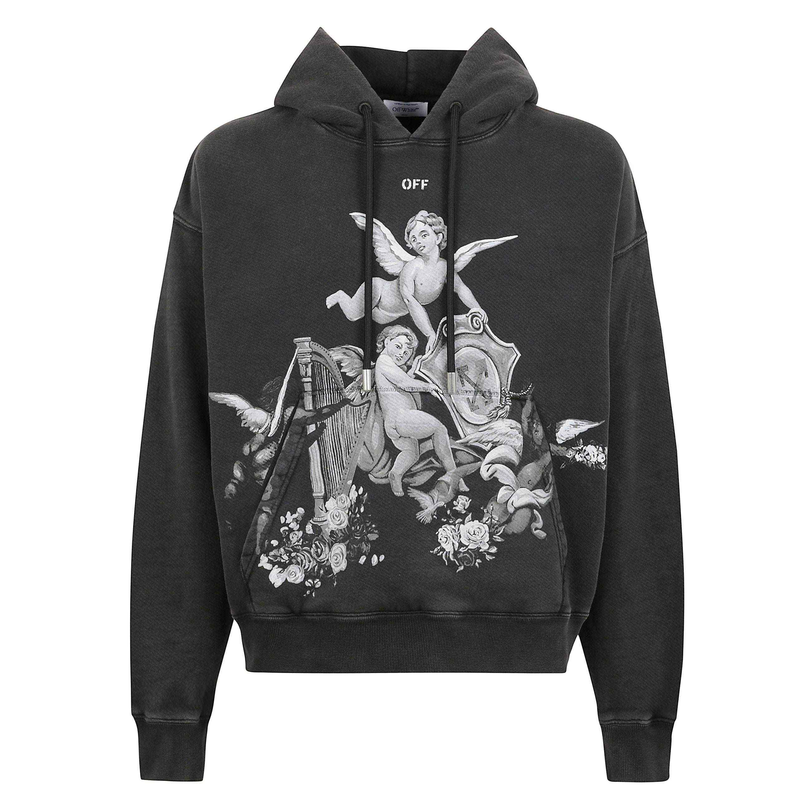 Felpa con cappuccio con stampa grafica angel