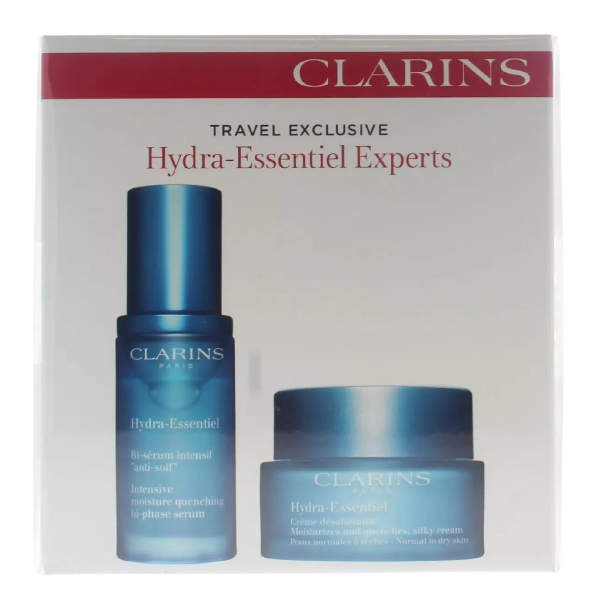 Clarins Hydra-Essential Experts Travel Duo (Creme 50ml/1.7oz, Bi-Serum 30ml/1oz)