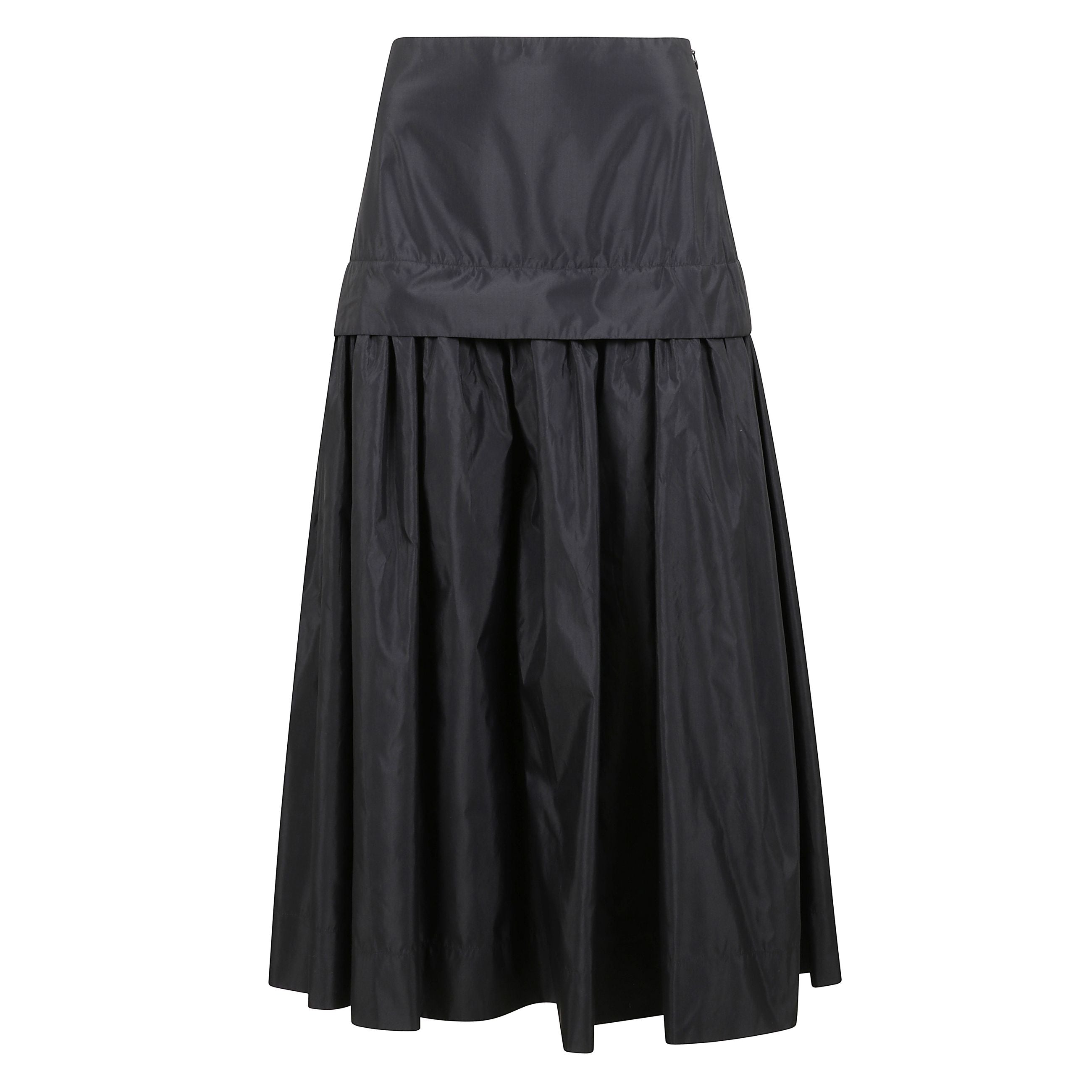 Gonna lunga in taffetà con pieghe