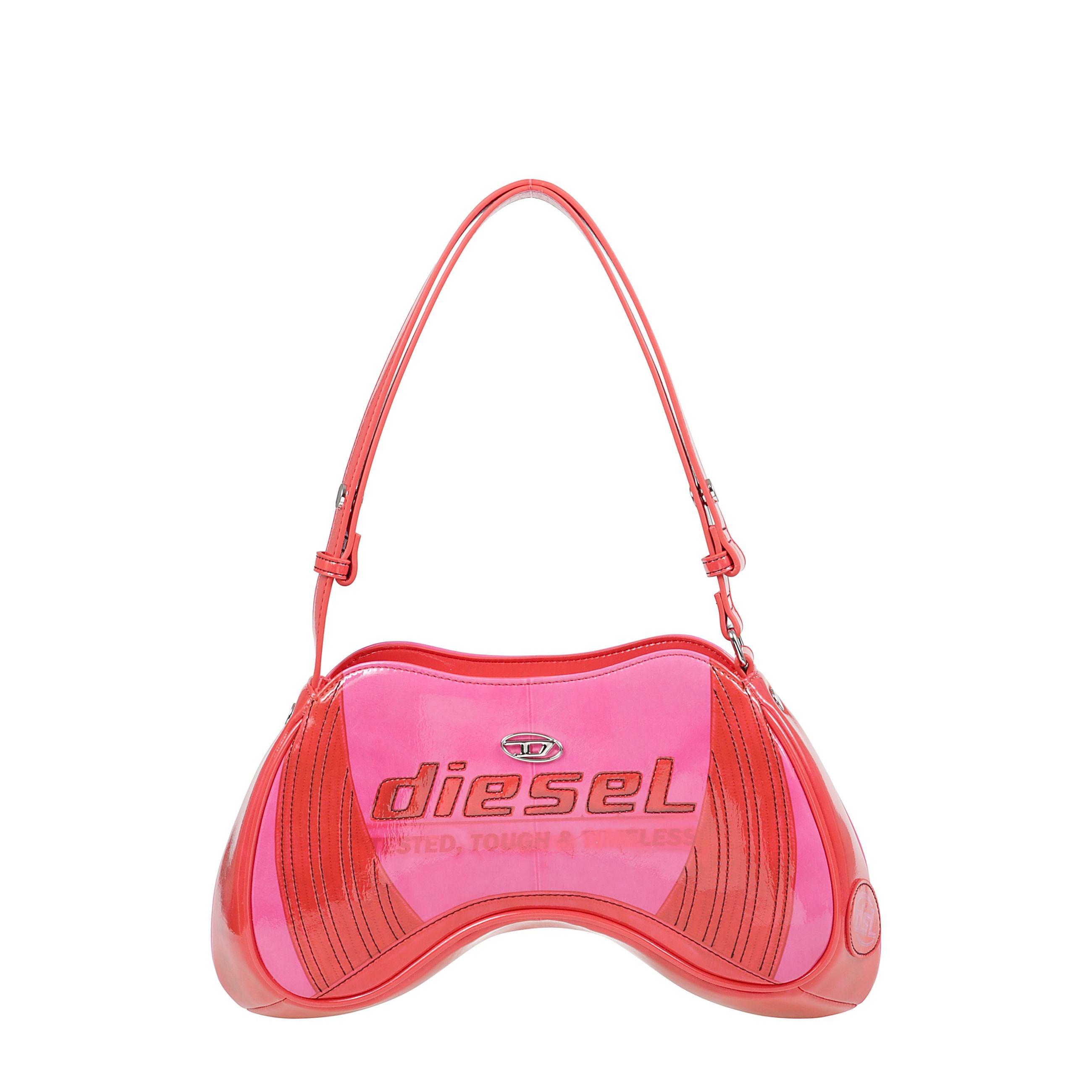 Diesel borsa play play shoulder a spalla con manico estendibile.