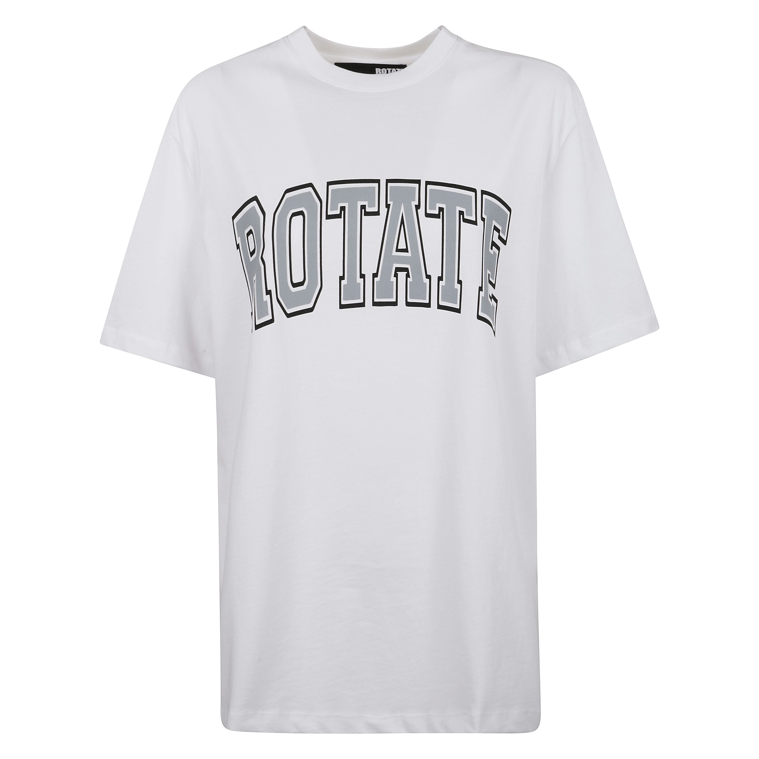 T-shirt bianca in cotone con logo-print