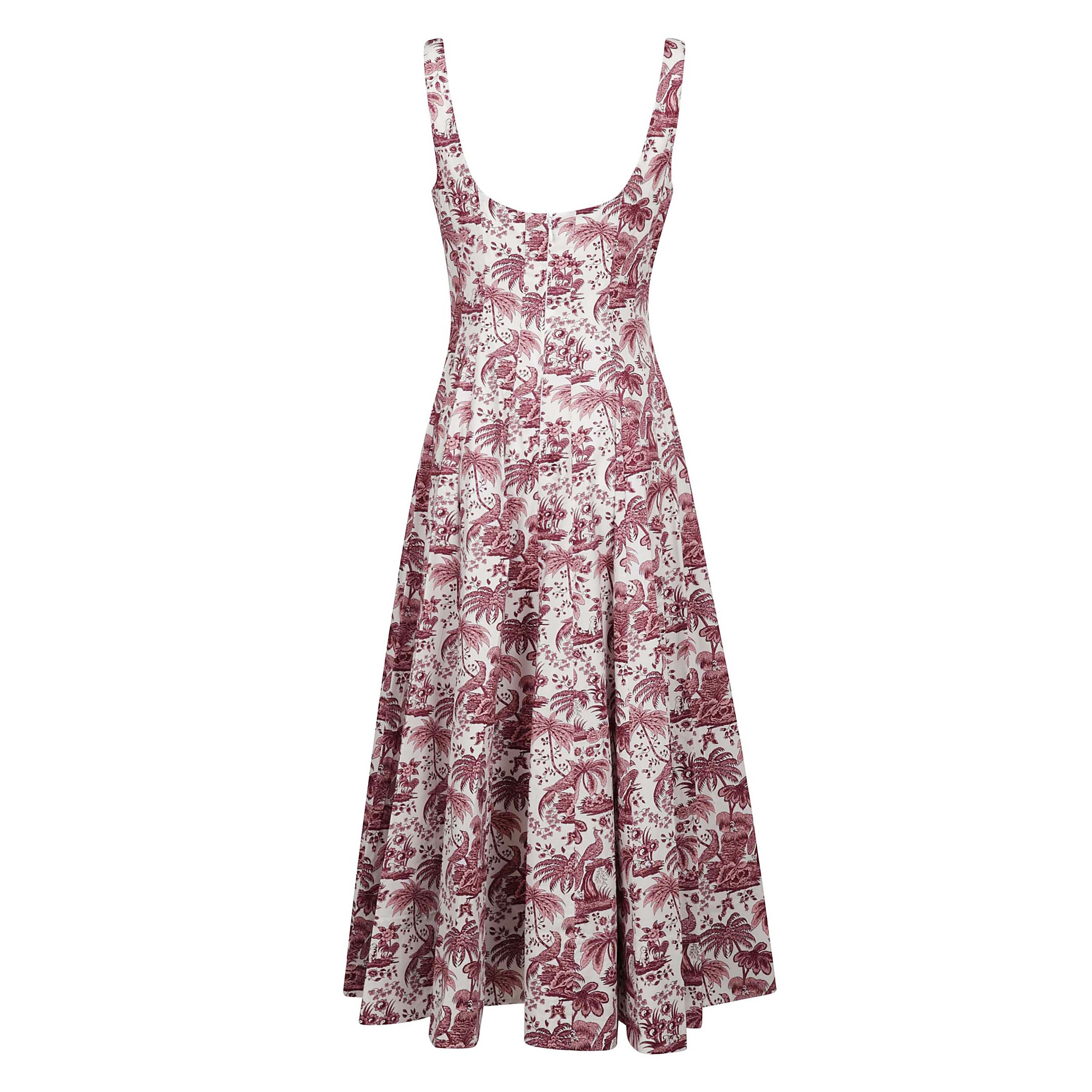 Abito midi wells stampa con fiori all-over a chiusura posteriore con zip e gancio nascosta