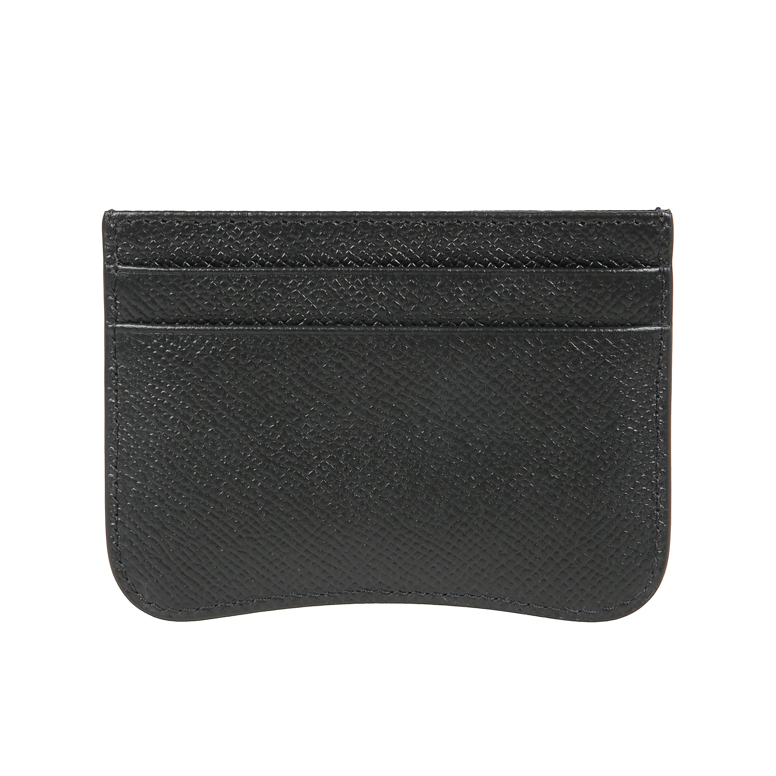 Portacarte in pelle con trama martellata con monogramma color argento