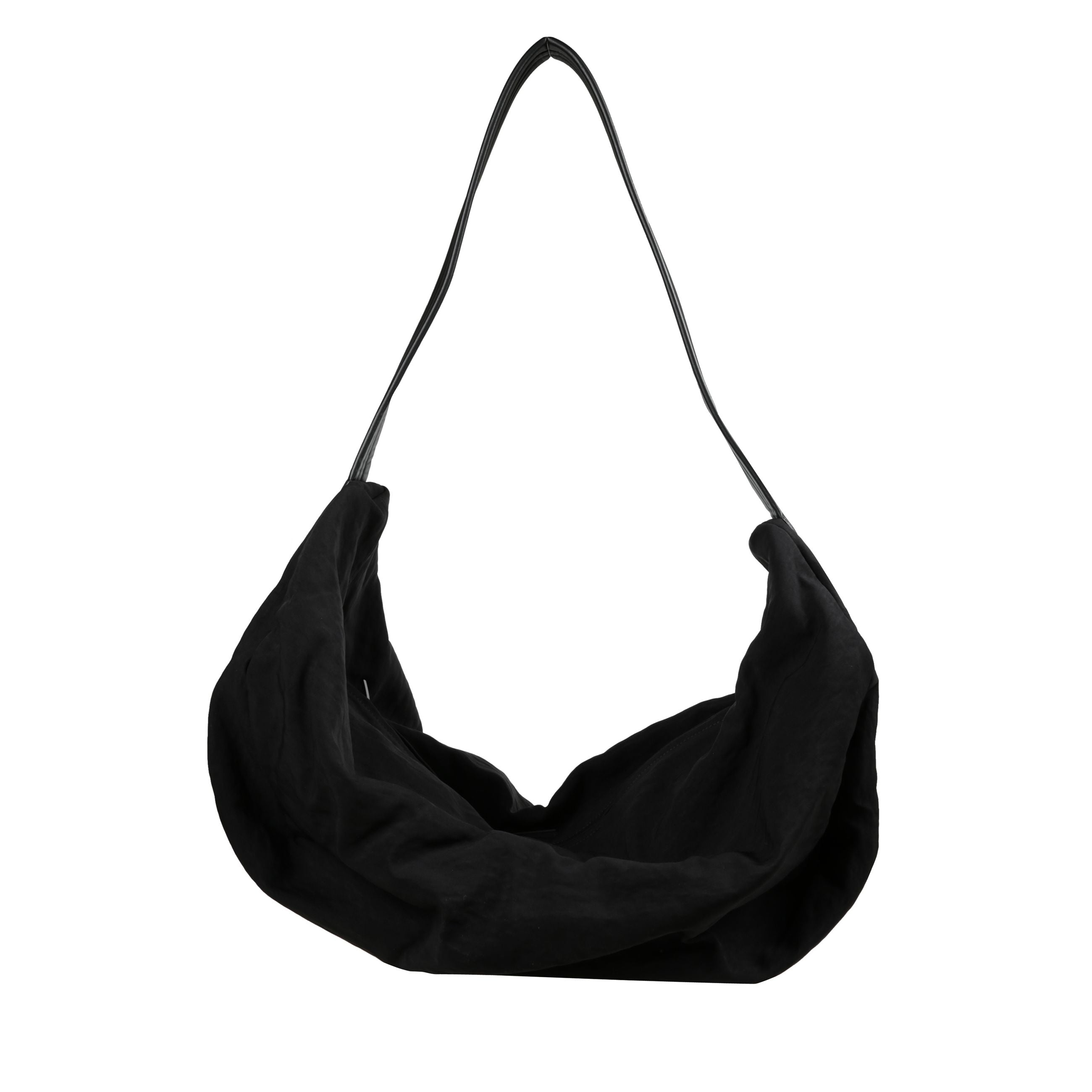 Shell crossbody textured nylon black