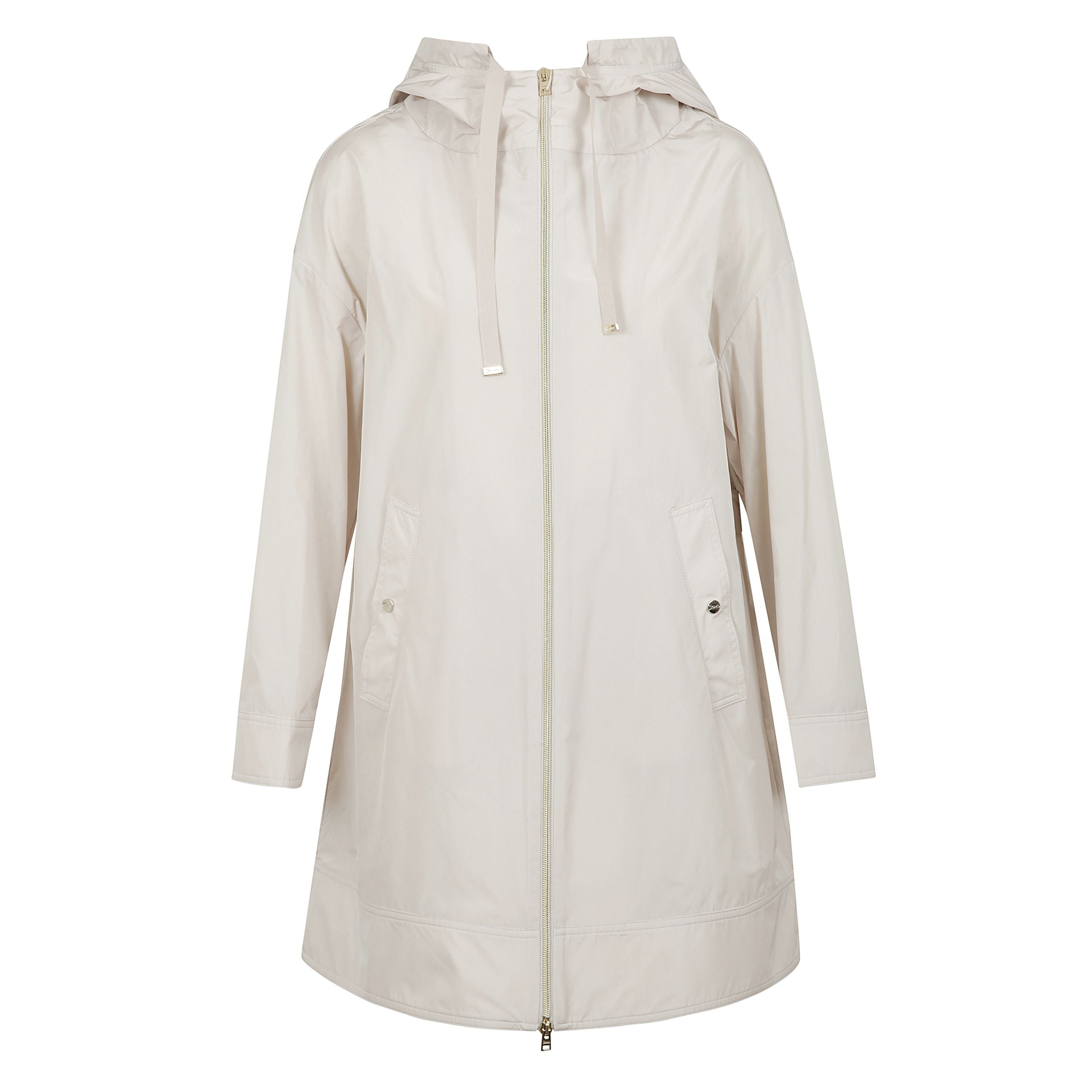 Impermeabile con cappuccio e chiusura frontale con zip a doppio cursore