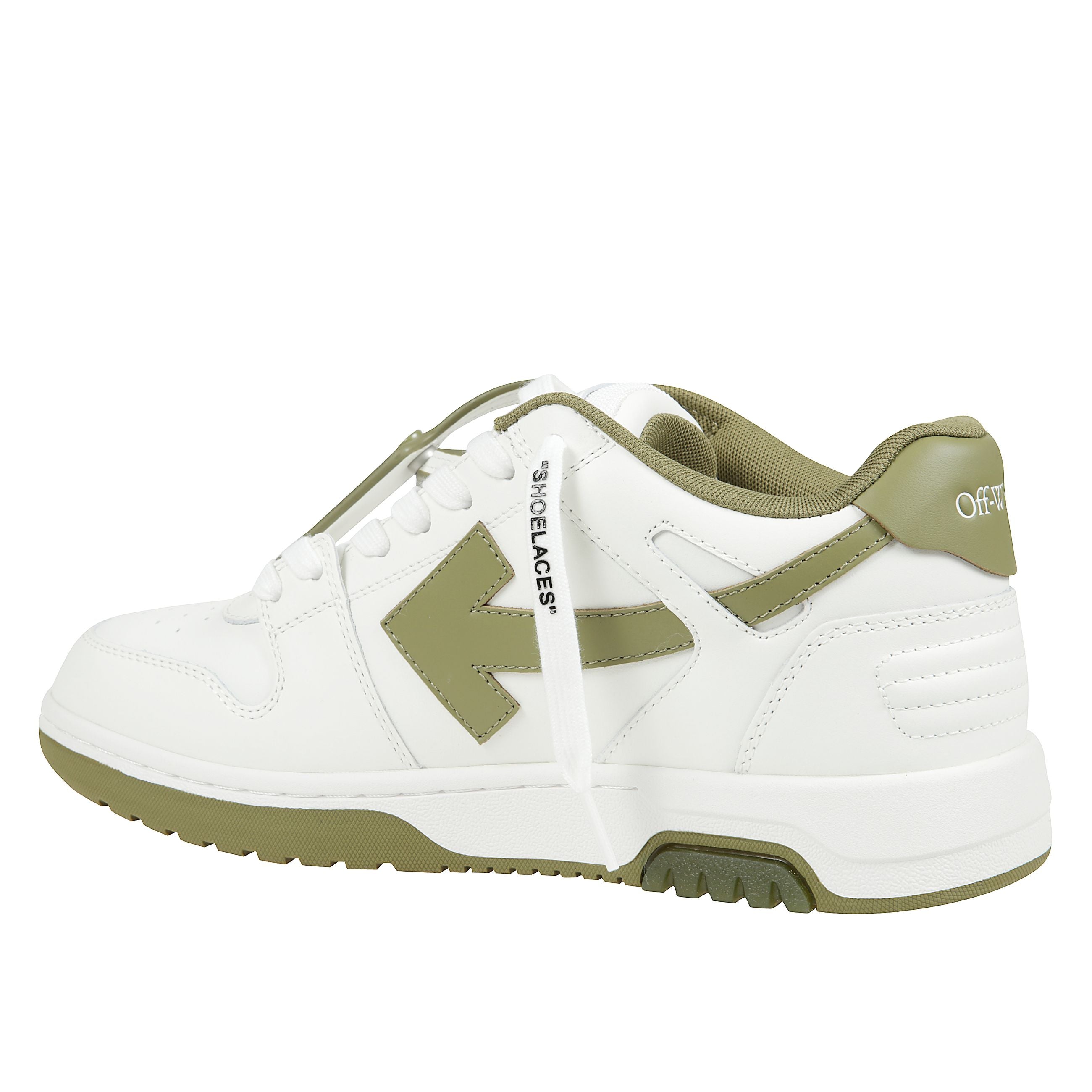 Out of office white - olive green
sneakers allacciata frontale con design a blocchi di colore e con etichetta zip tie con firma