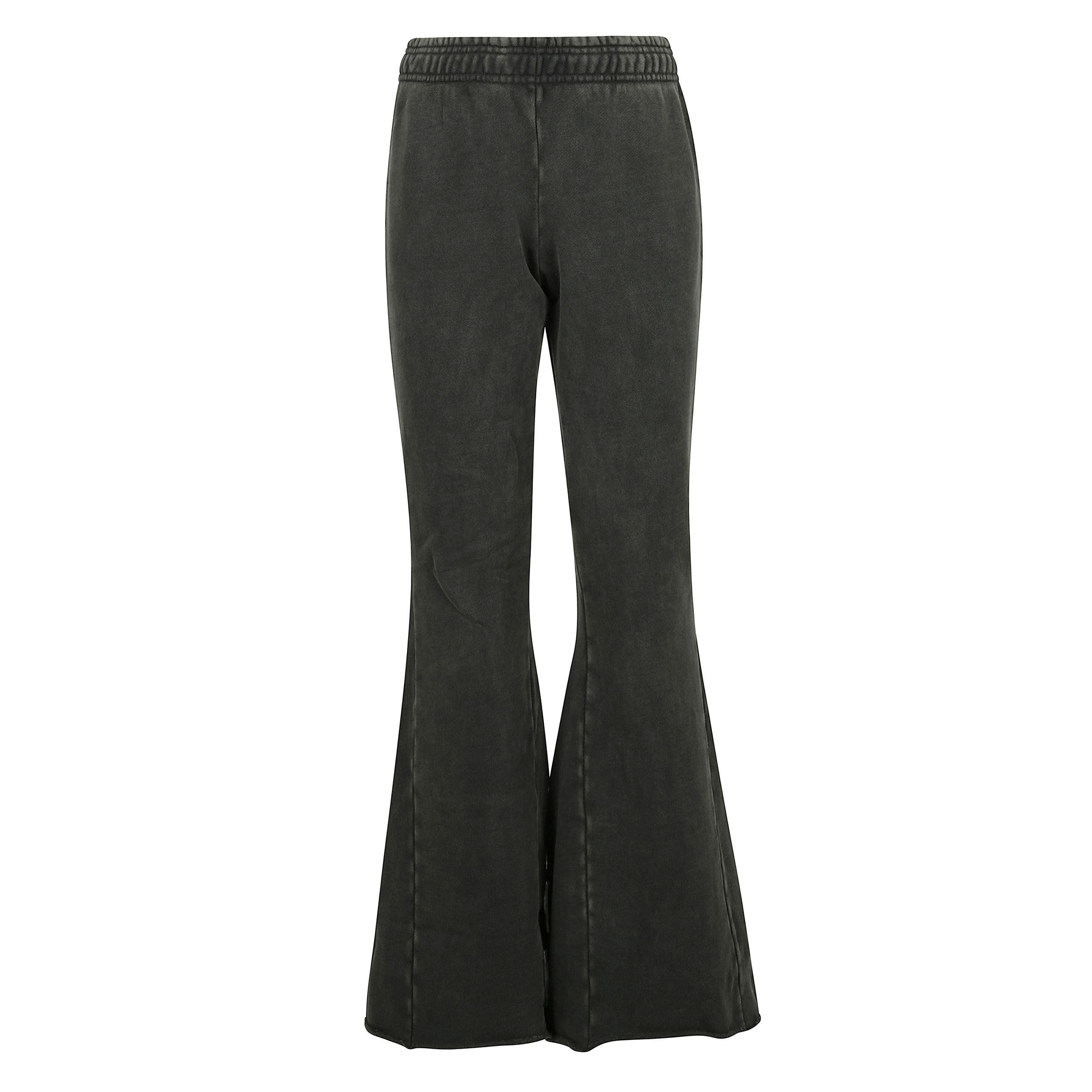 Pantaloni in cotone entire studios. modello a zampa, con vita elastica, tasche a filetto laterali e una posteriore.