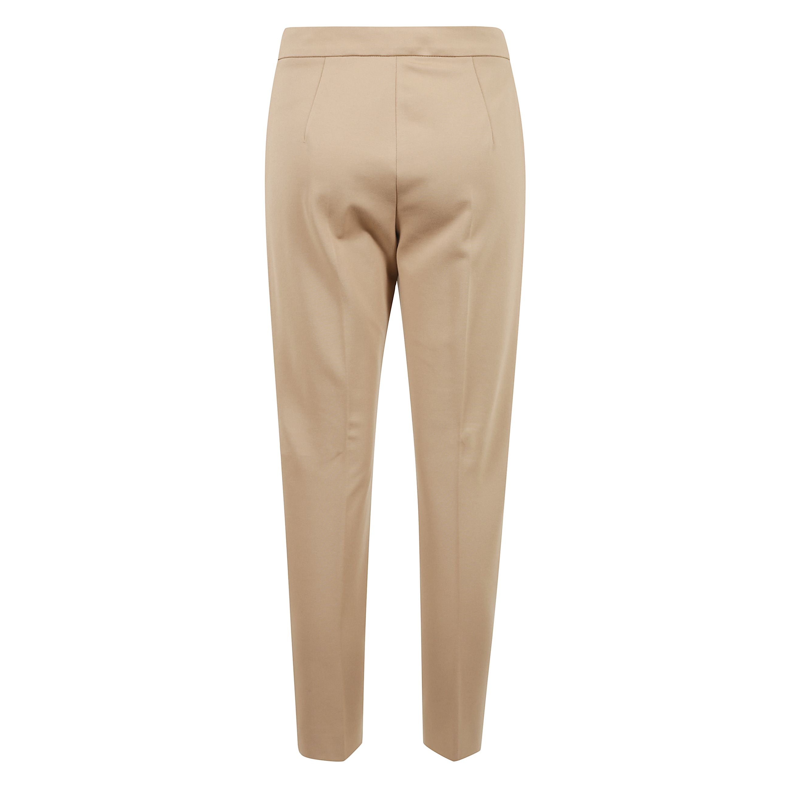 Pantaloni slim cropped pegno in jersey,  chiusura con cerniera bottone e barretta
