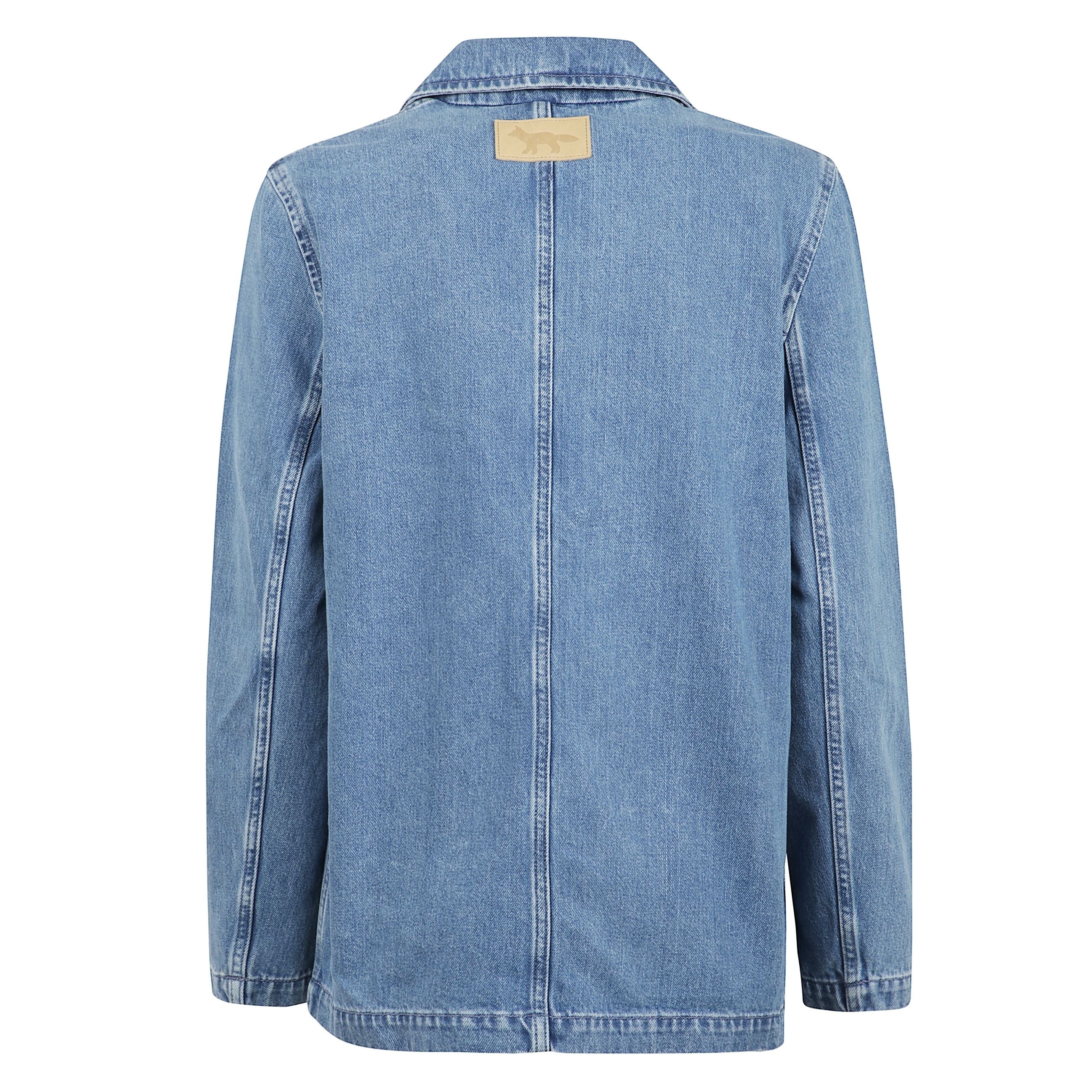 Giacca su misura destrutturata in jeans.