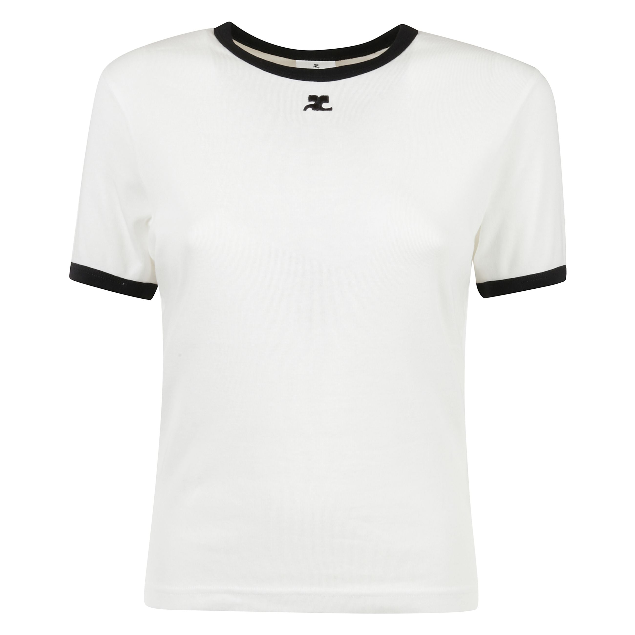 T-shirt a maniche corte courrÃ¨ges. girocollo con bordini a contrasto. piccolo logo del brand sul petto.