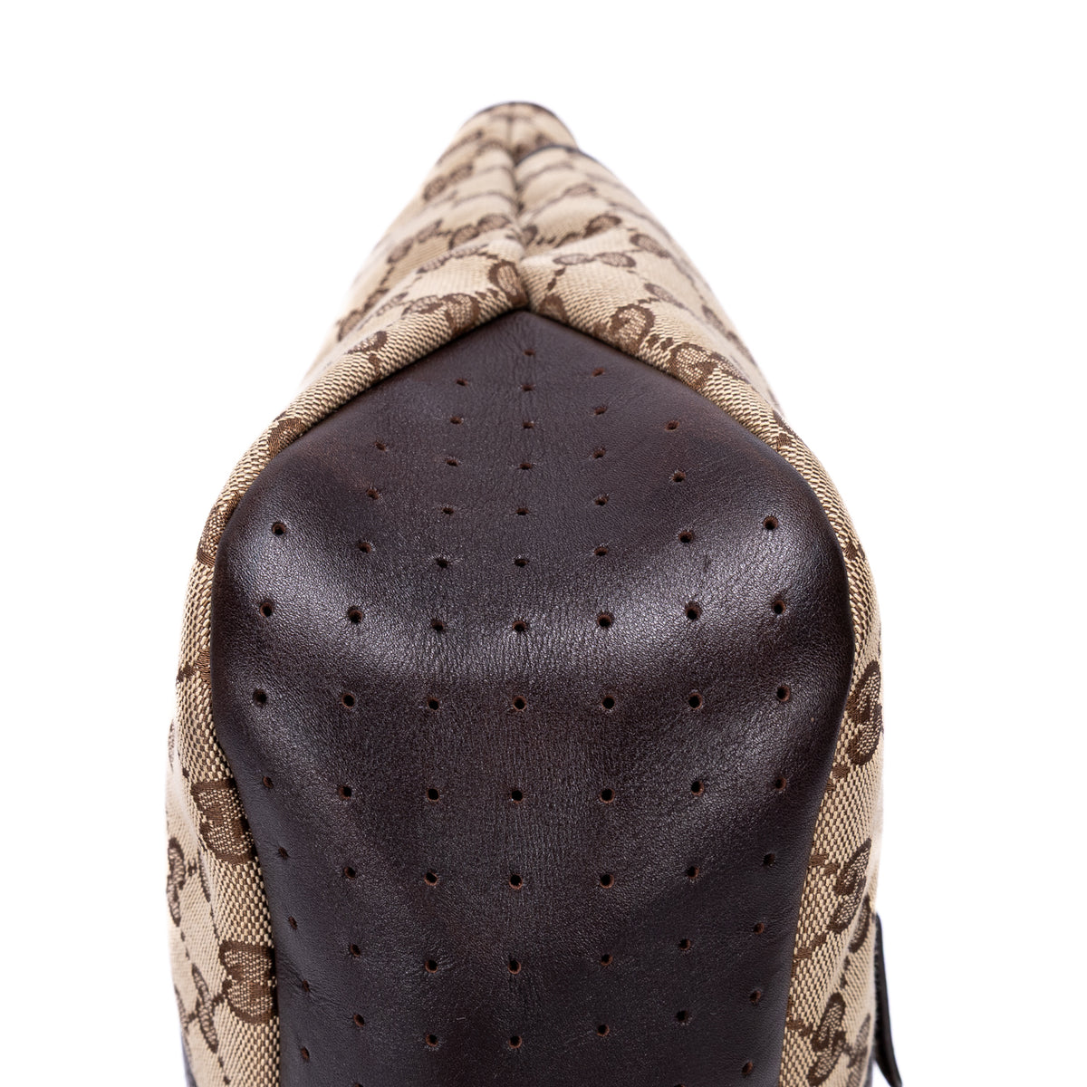GG Canvas Pocket Shopper Tote Bag In Dark Brown 
