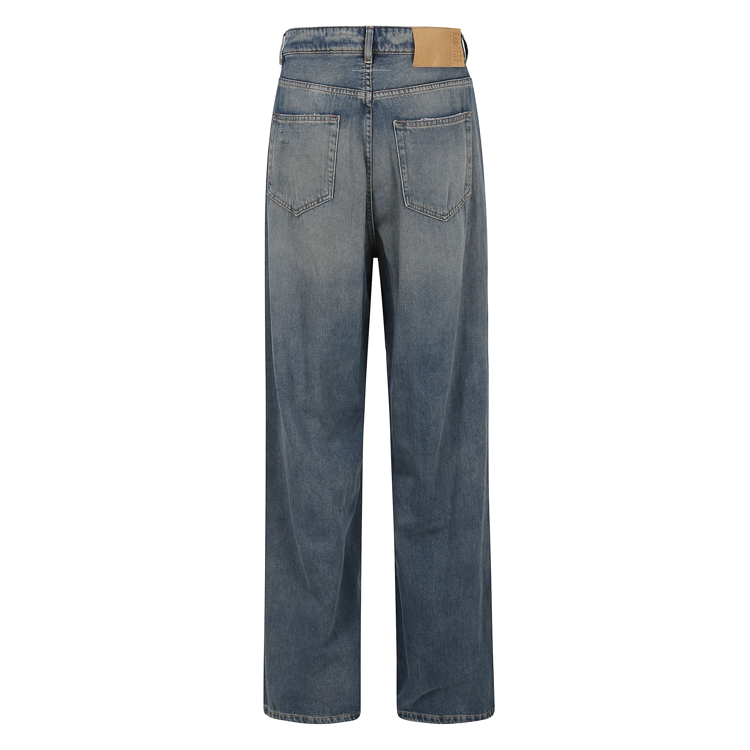 Jeans a gamba ampia con effetto vissuto