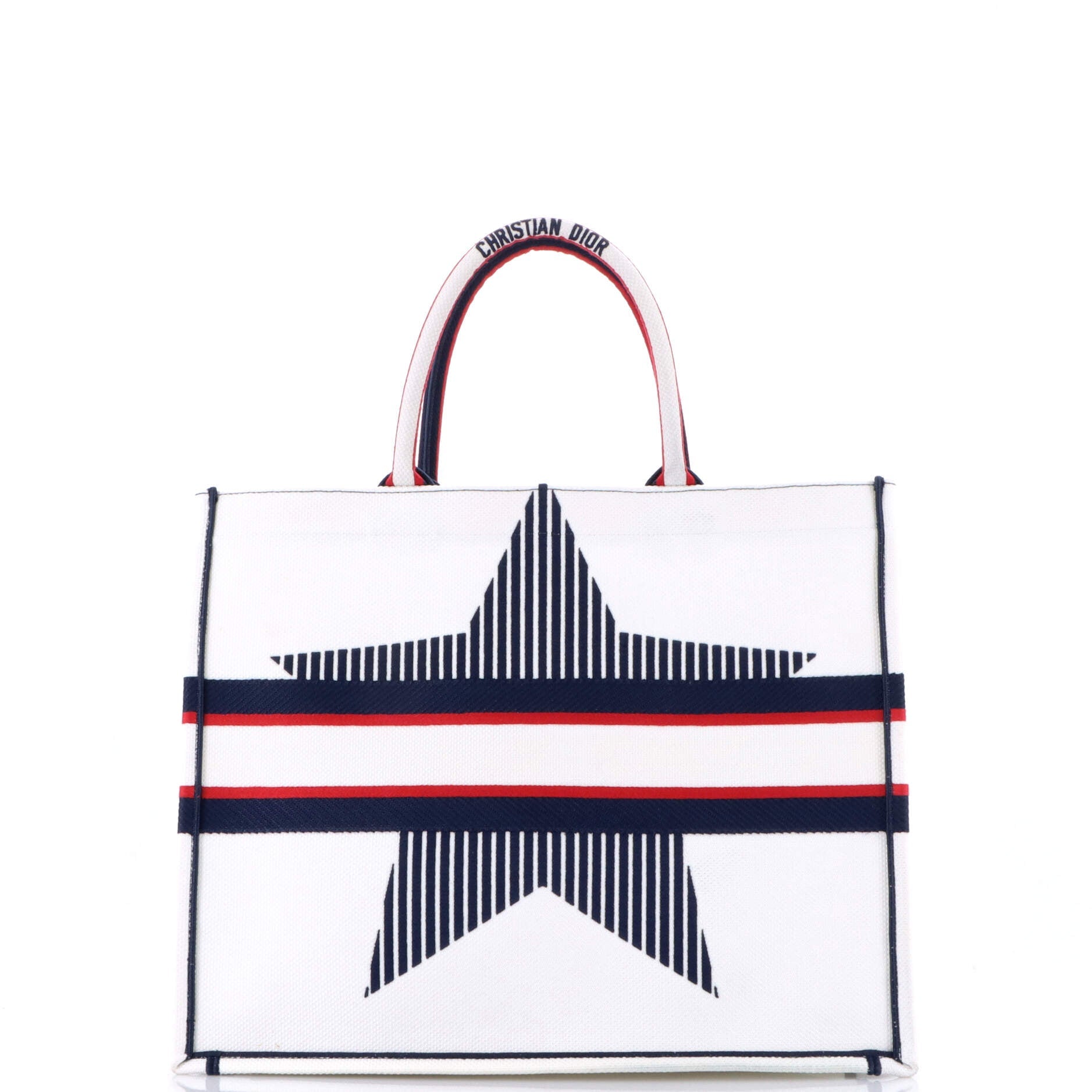 Star Embroidered Book Tote Large