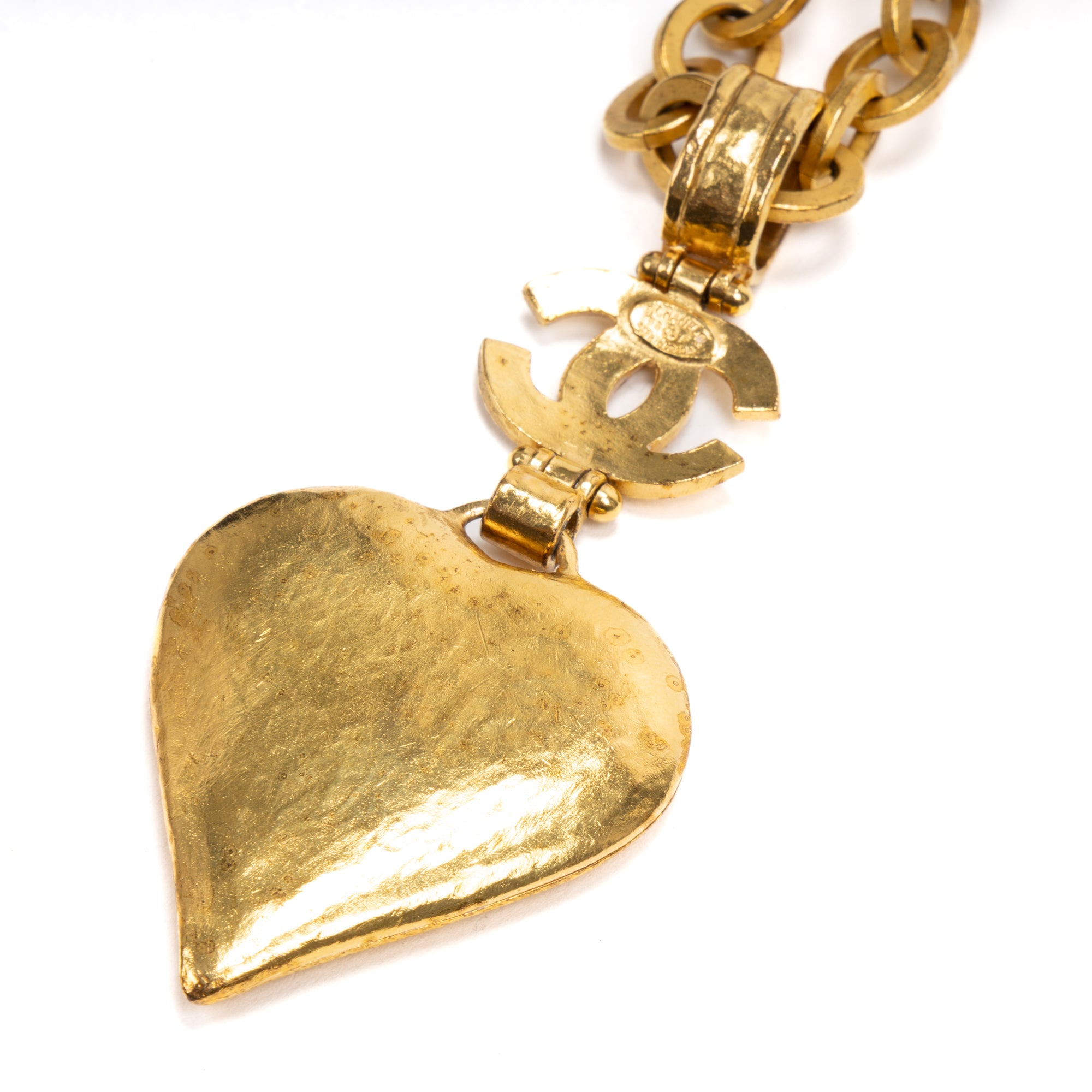 Vintage Heart Mirror Pendant Necklace 