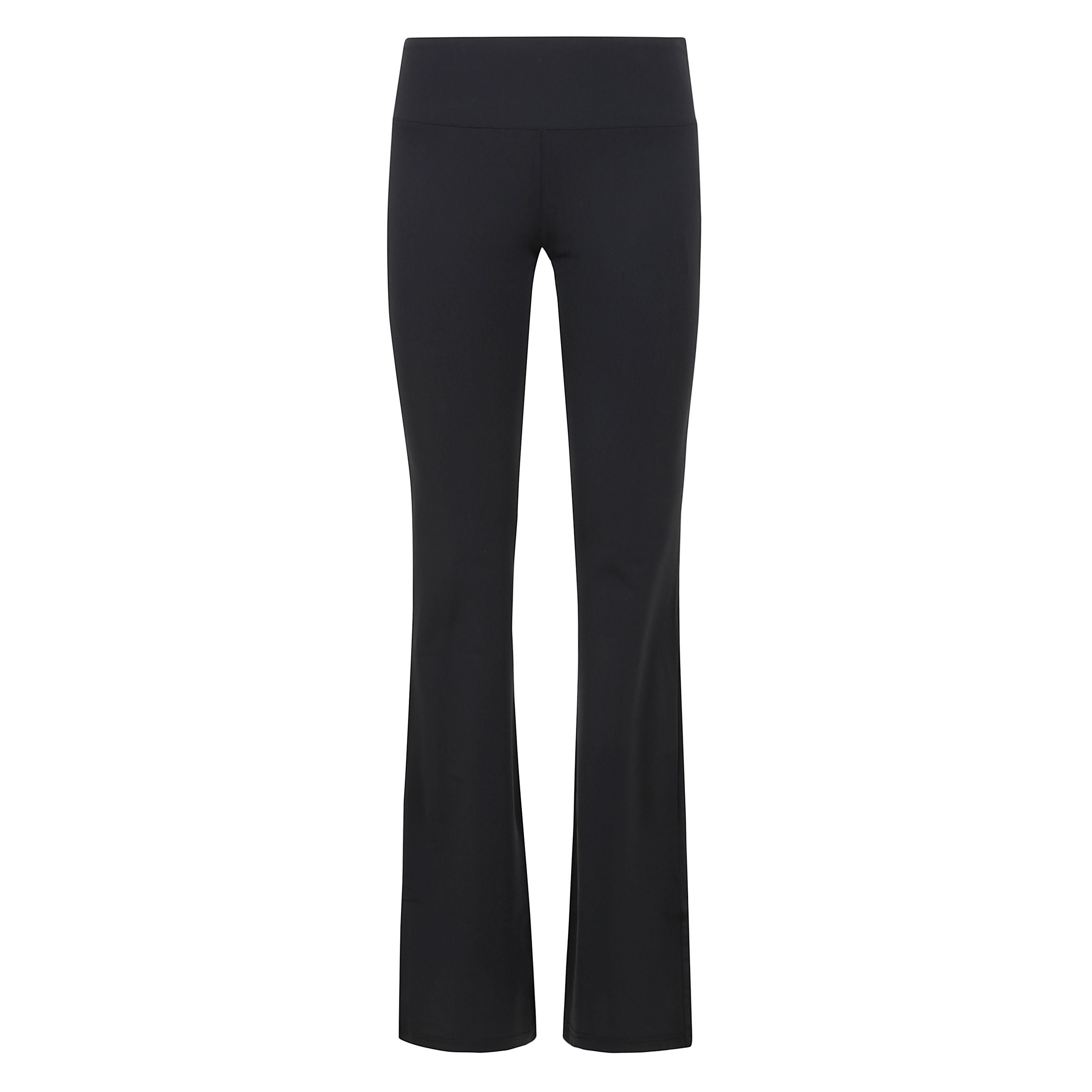 Pantaloni scuba vita bassa a campana, chiusura laterale con zip e tasca posteriore