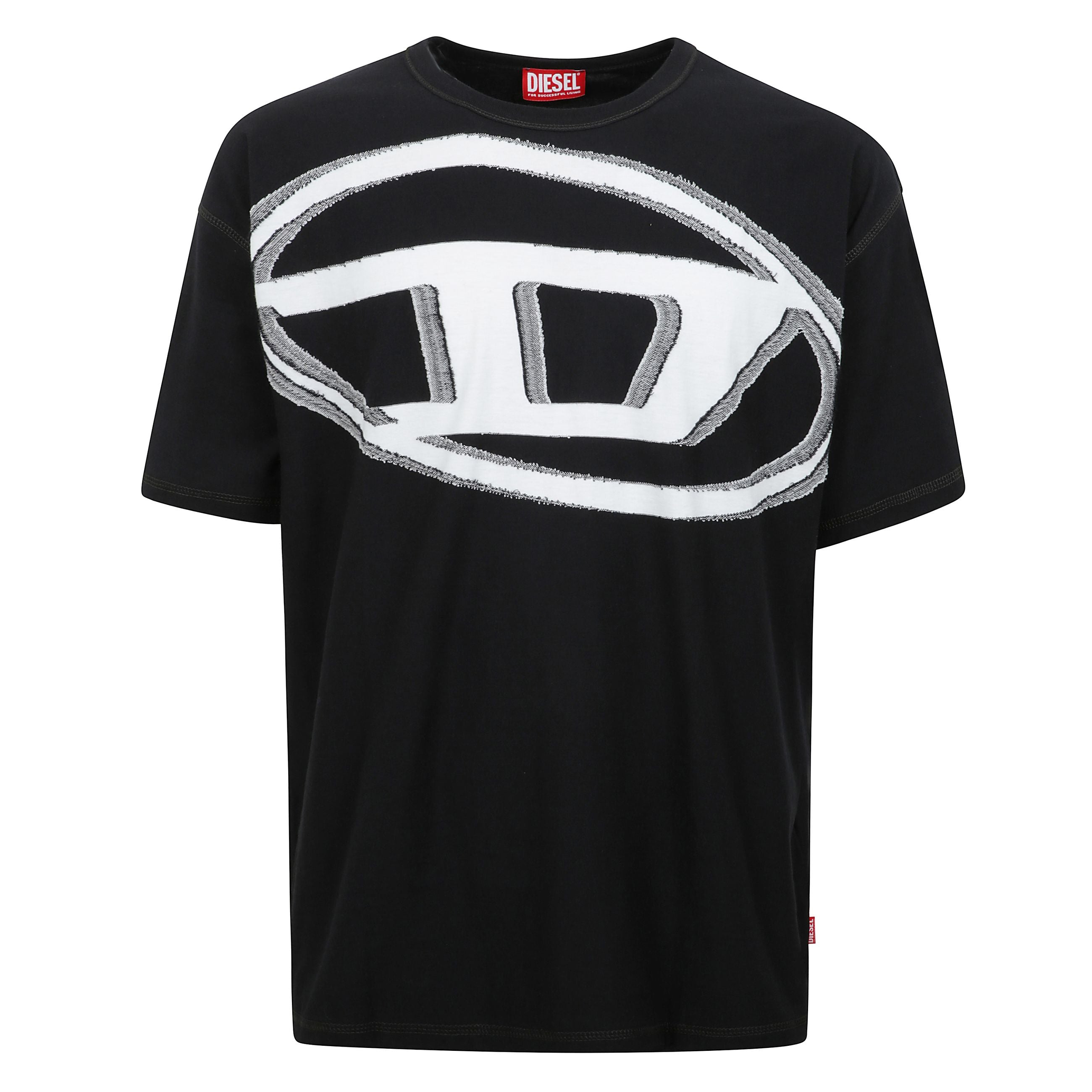 T-doxt t-shirt a girocollo con stampa bianca a forma di logo stilizzato