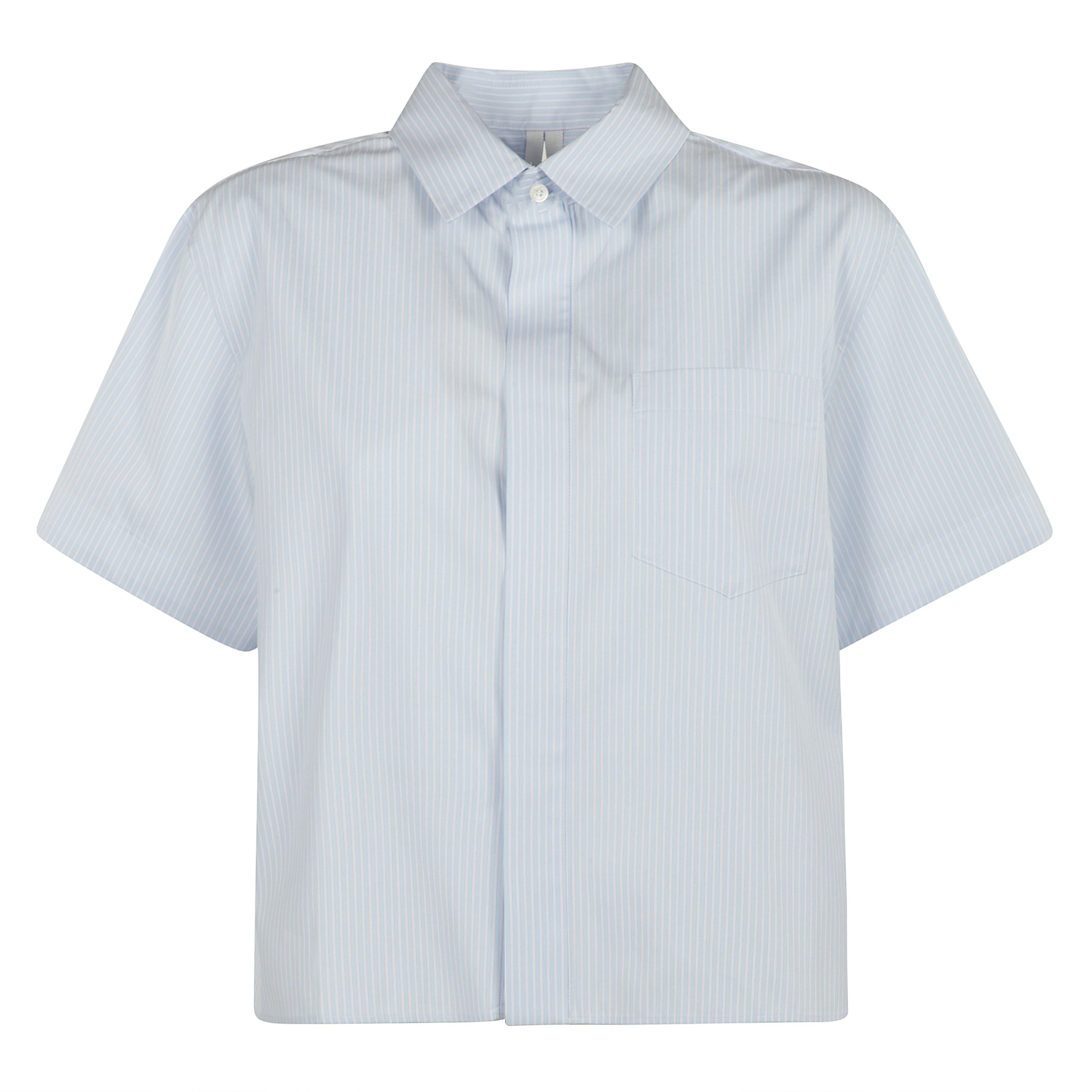 Camicia in cotone a manica corta con dettaglio plissettatura