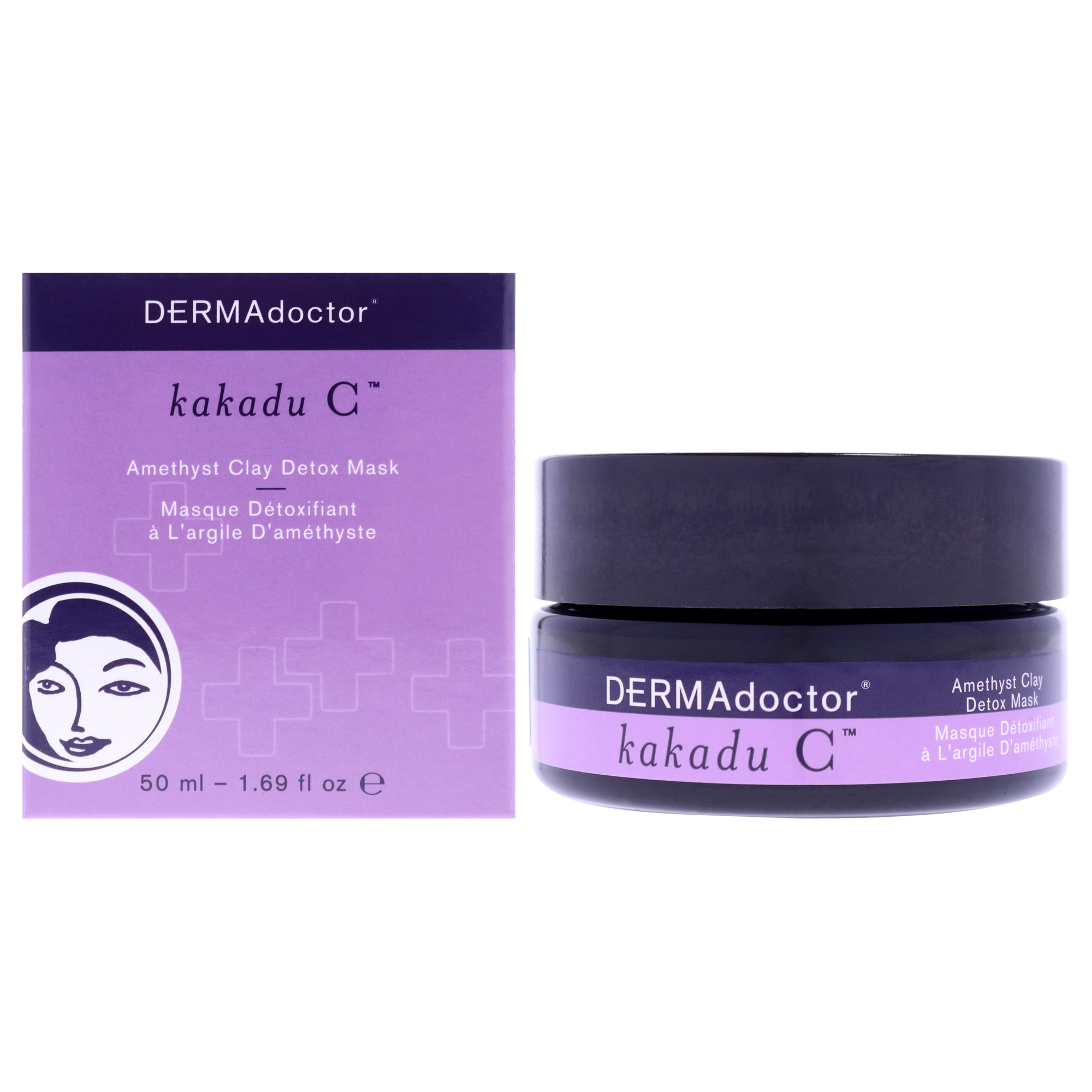 Kakadu C Amethyst Clay Detox Mask by DERMAdoctor for Women - 1.69 oz Mask