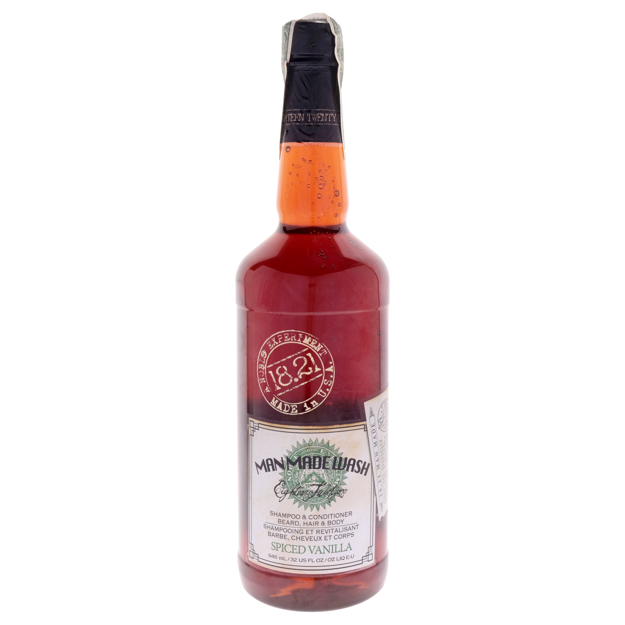 Man Made Wash - Spiced Vanilla by 18.21 Man Made for Men - 32 oz 3-In-1 Shampoo, Conditioner and Body Wash
