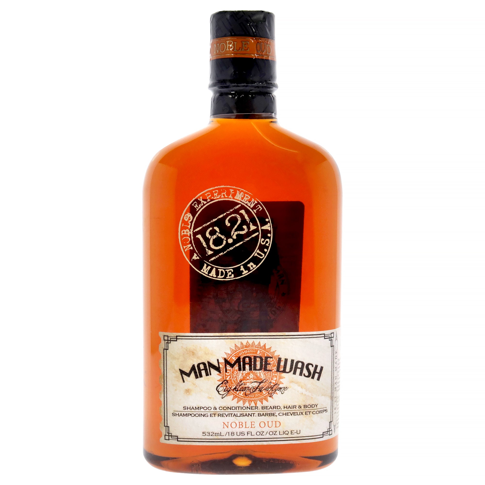 3-In-1 Man Made Wash - Noble Oud by 18.21 Man Made for Men - 18 oz Shampoo, Conditioner and Body Wash