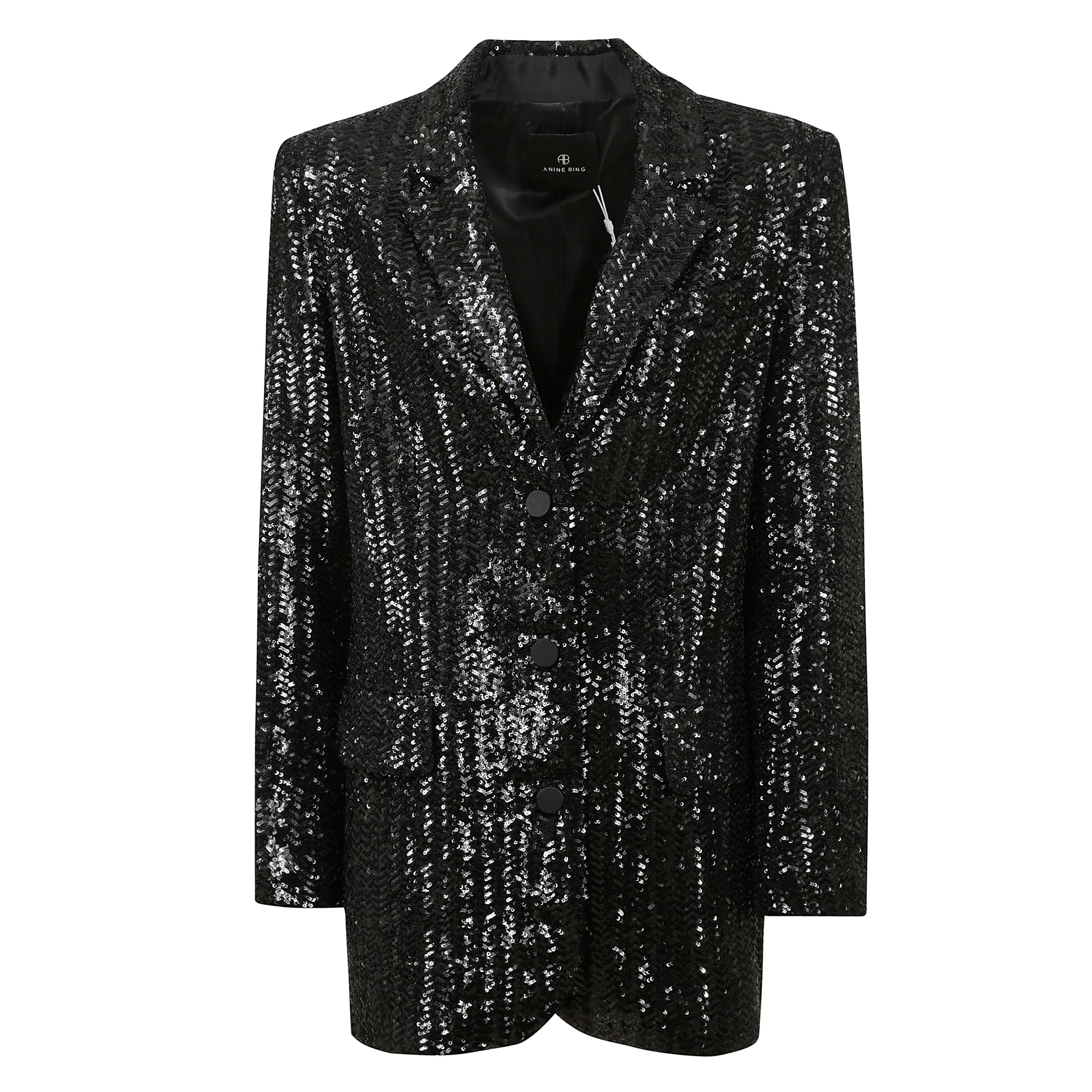 Blazer sara con paillettes, chiusura frontale con abbottonatura
