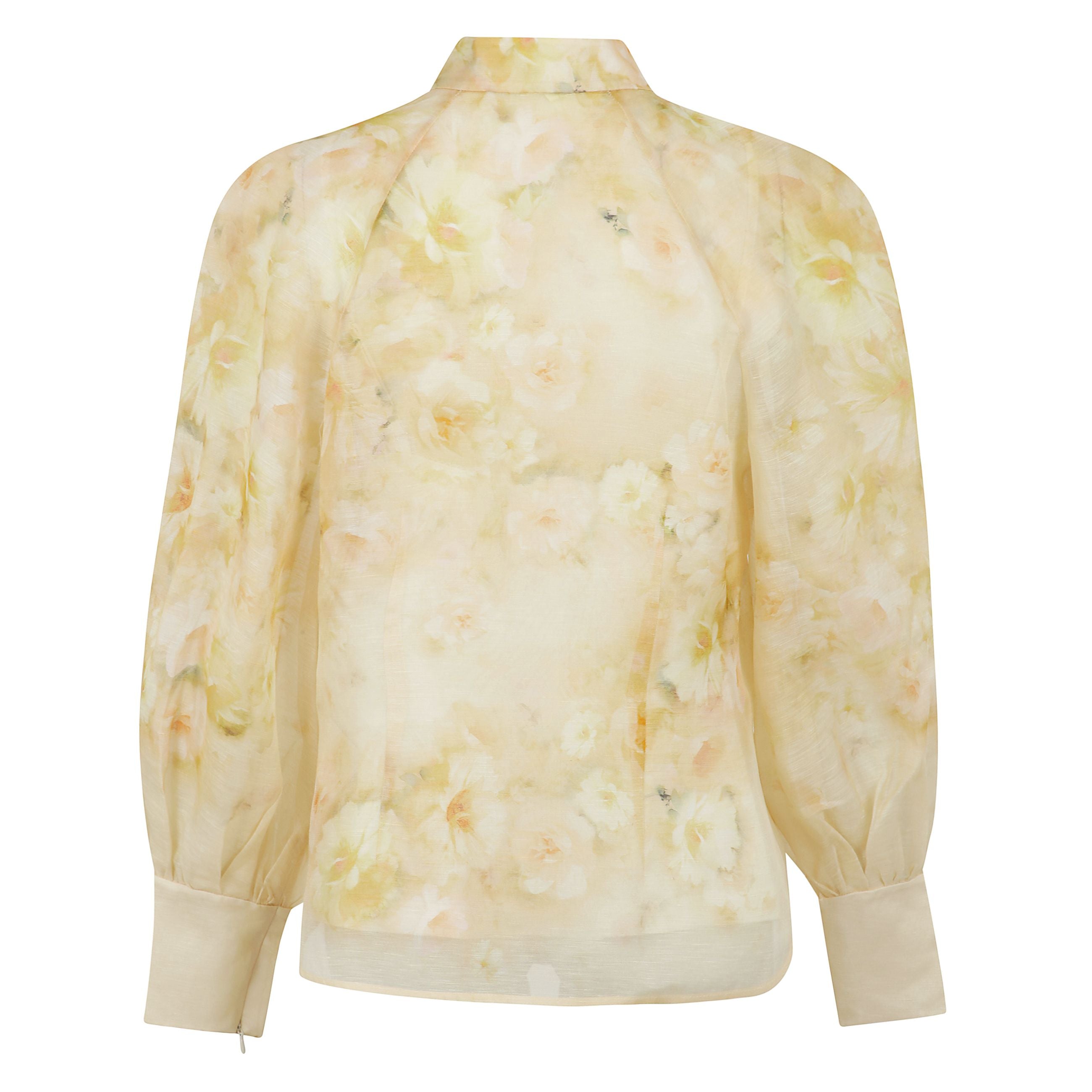 Camicia crush misto lino e seta semi trasparente, bottoni decorati con cristalli