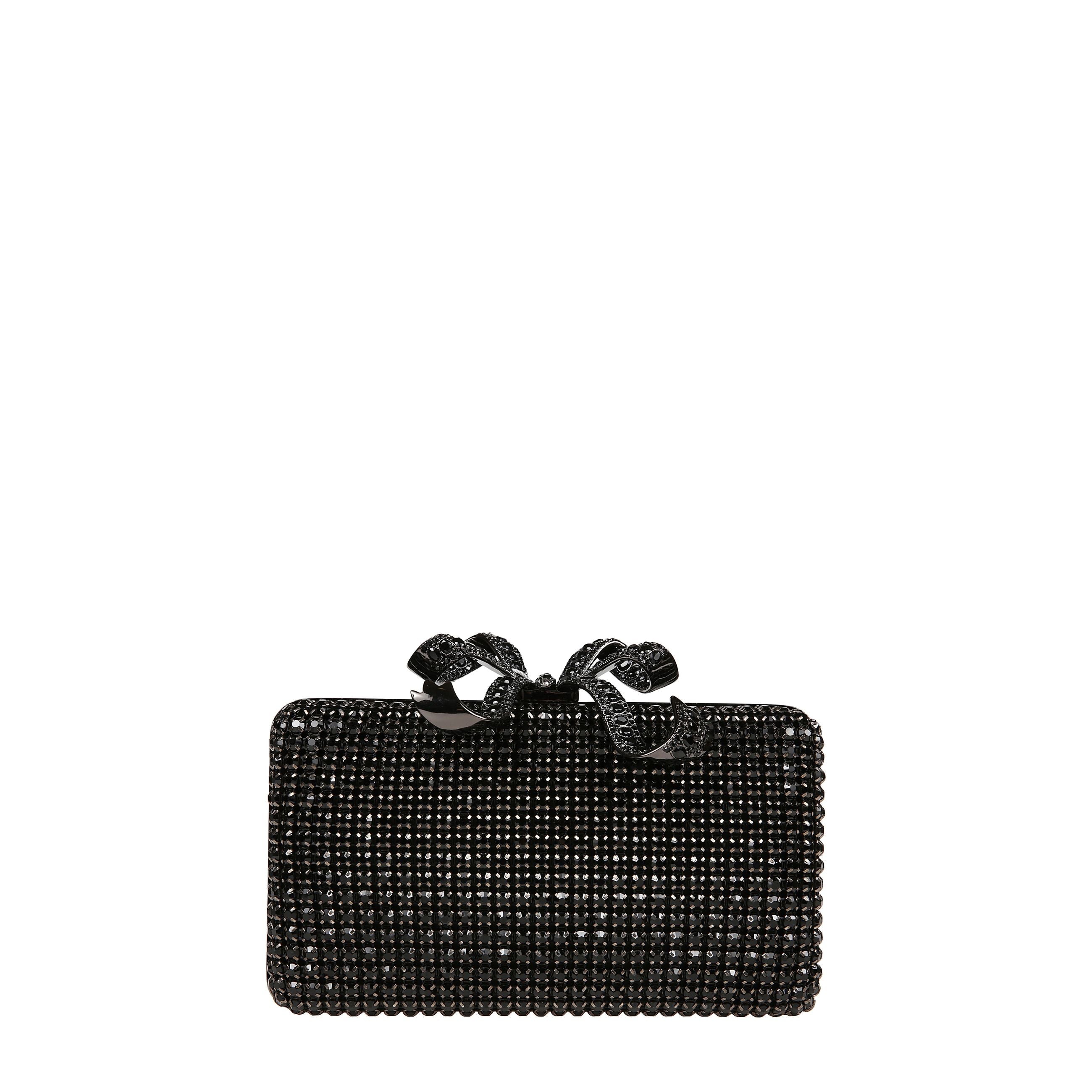 Clutch con cristalli in nero