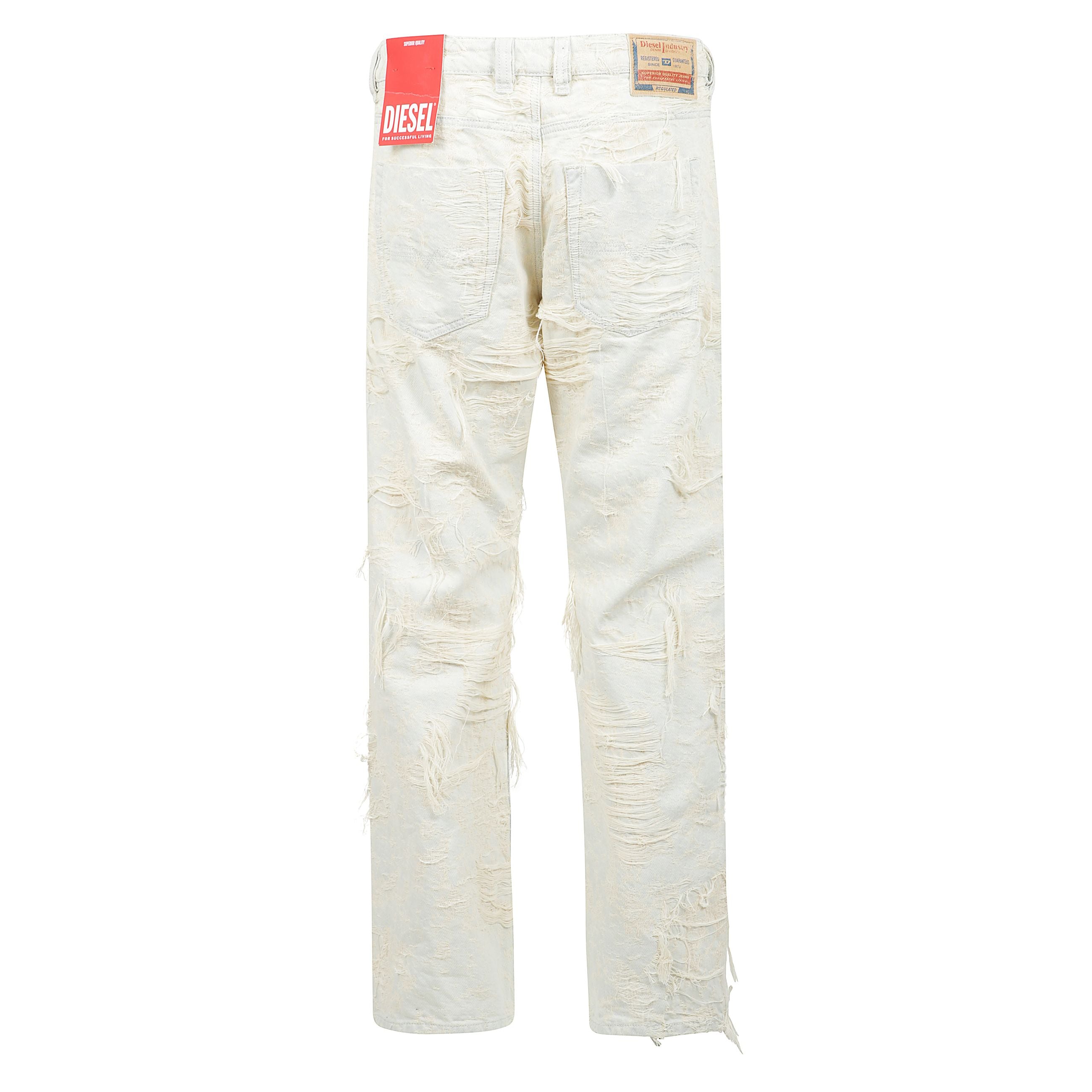 1980 d-eeper-fsg pantaloni in denim distressed con vita media e passanti