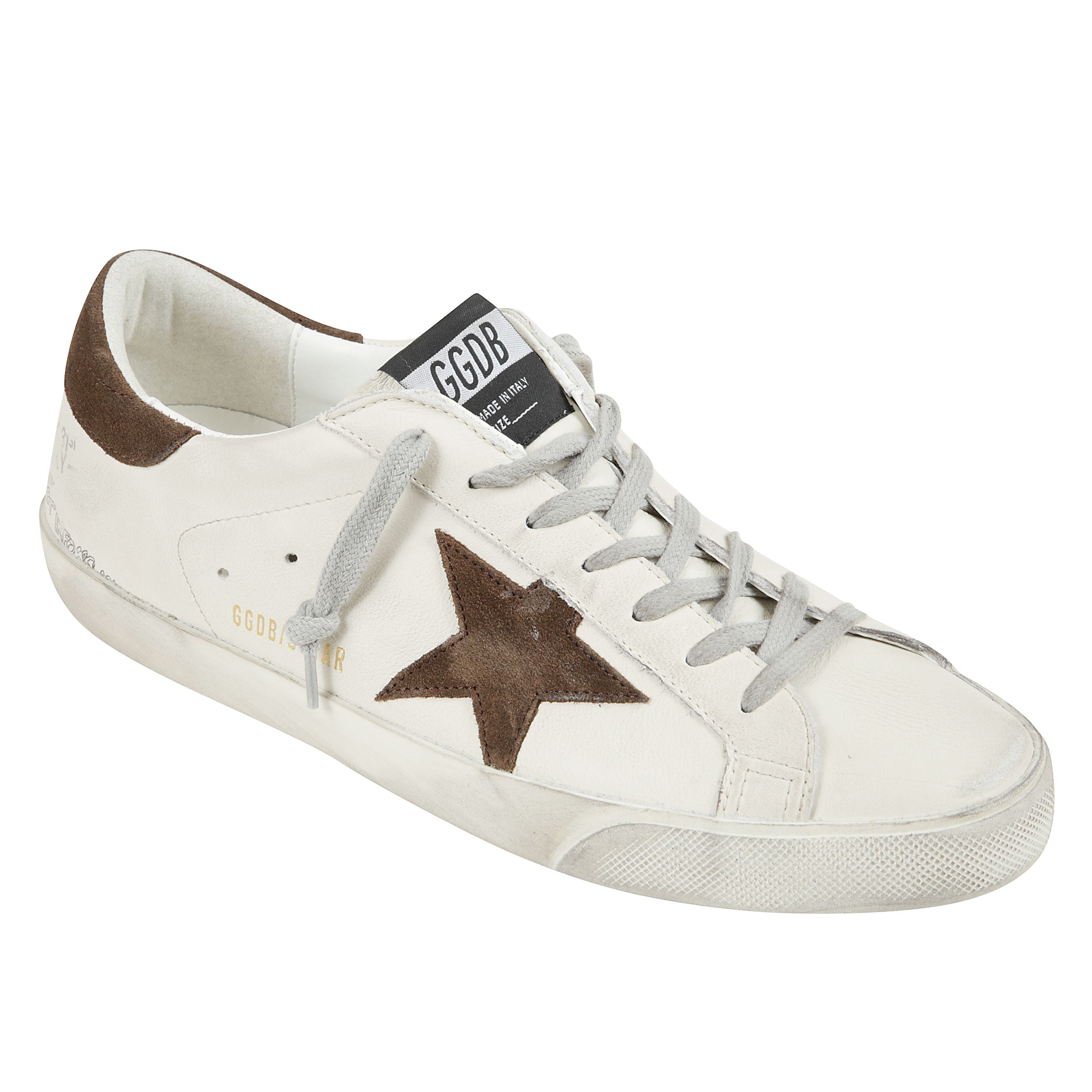 Sneakers super-star con tallone in suede marrone e soletta aggiuntiva