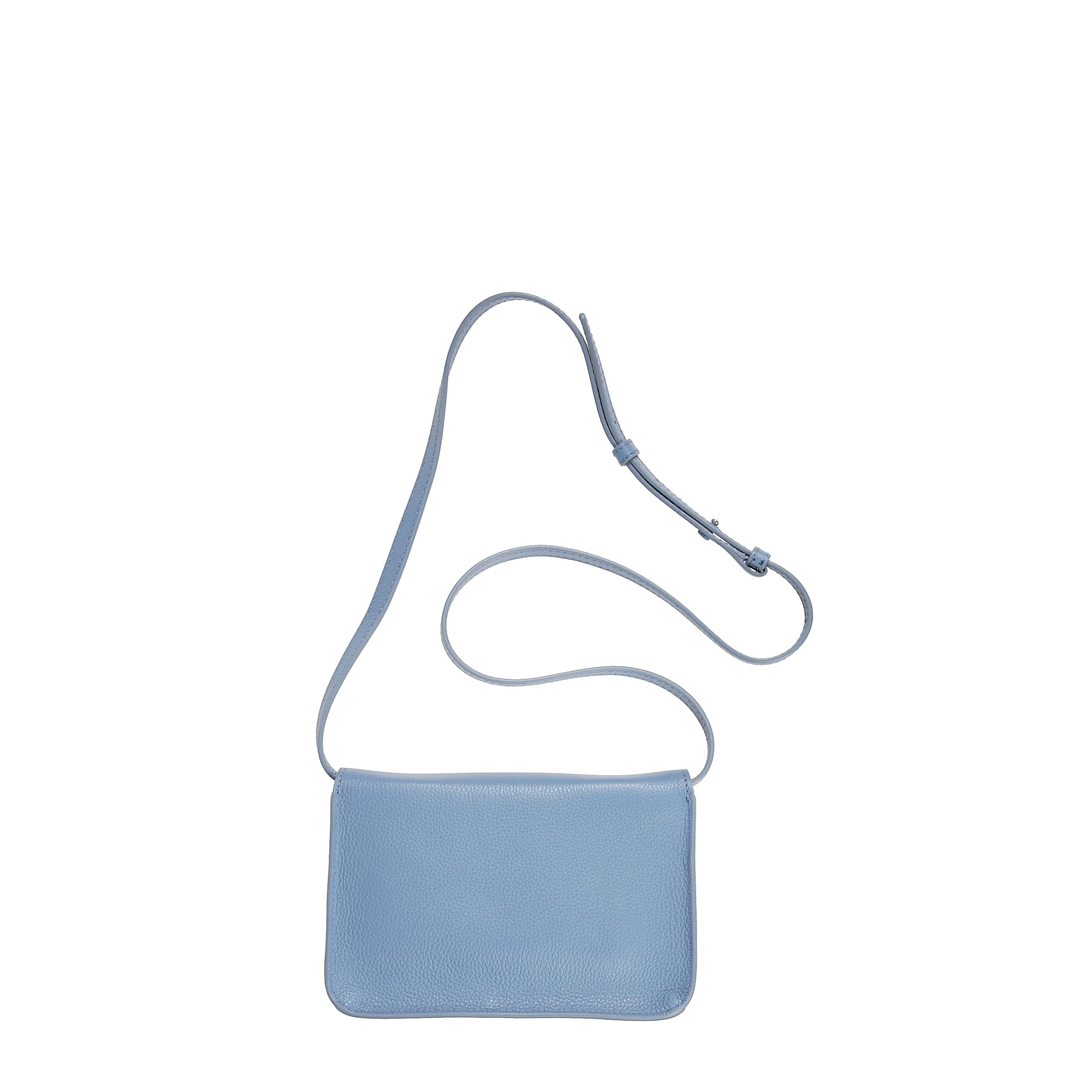 Mini borsa a tracolla in pelle con logo ricamato.