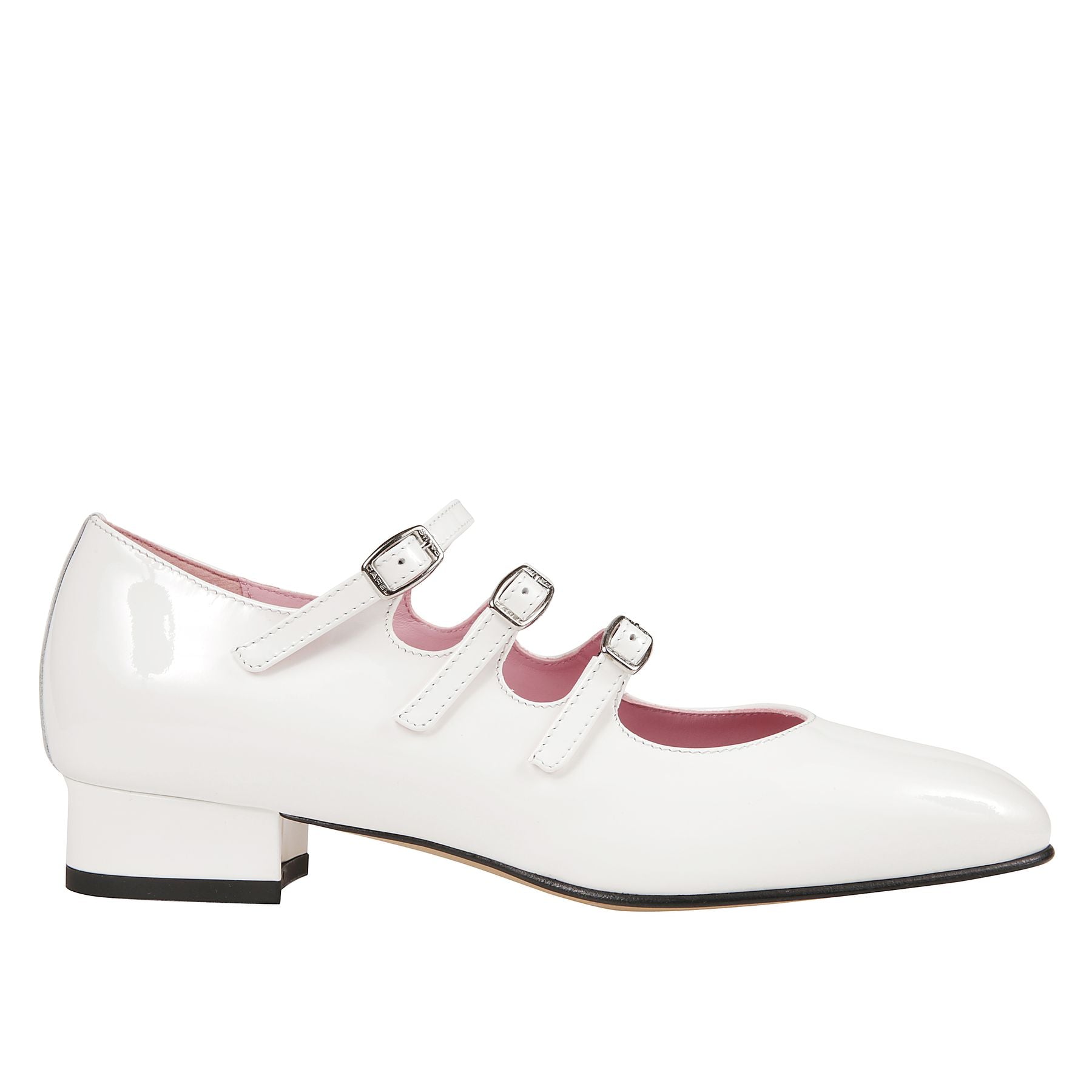 Nappa leather-white patent leather