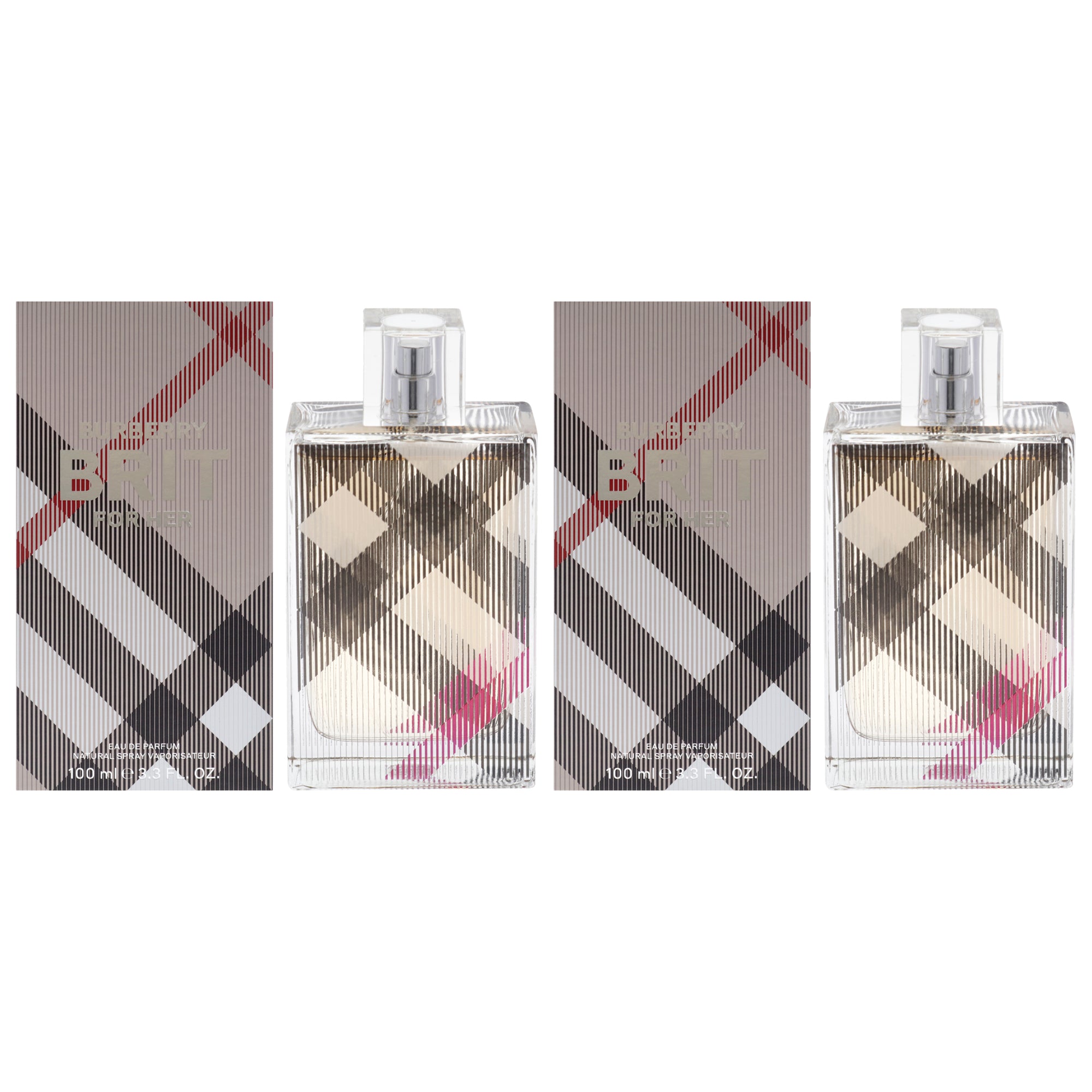 Burberry Brit For Her by Burberry for Women - 3.3 oz EDP Spray - Pack of 2