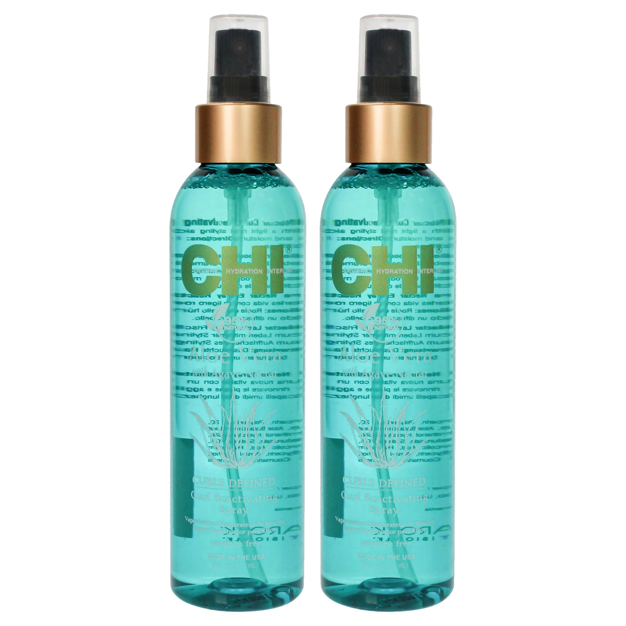 Aloe Vera Curl Reactivating Spray by CHI for Unisex - 6 oz Hair Spray  - Pack of 2
