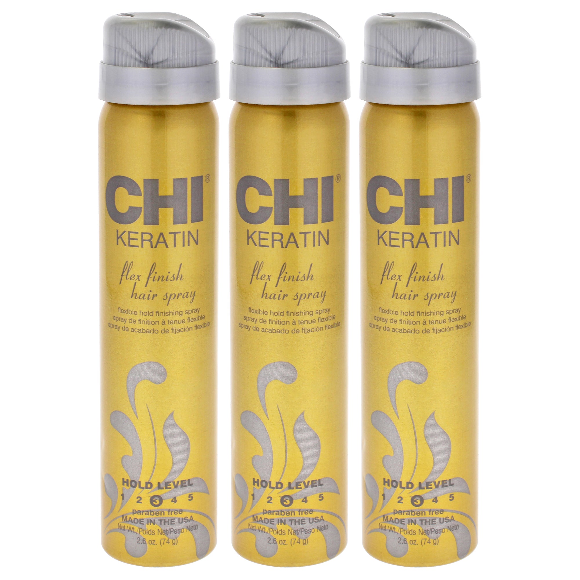 Keratin Flex Finish Hair Spray by CHI for Unisex - 2.6 oz Hair Spray  - Pack of 3