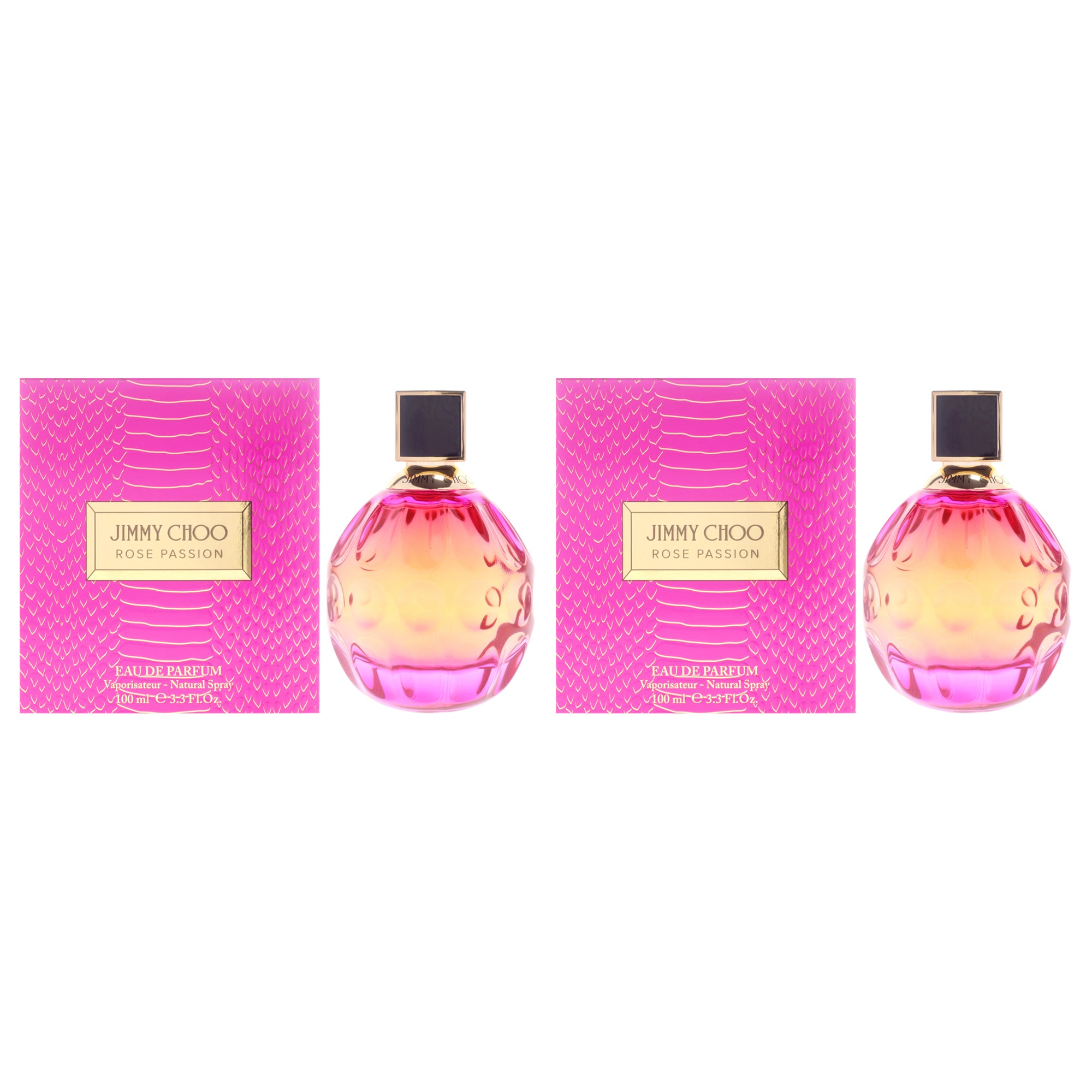 Rose Passion by Jimmy Choo for Women - 3.3 oz EDP Spray - Pack of 2