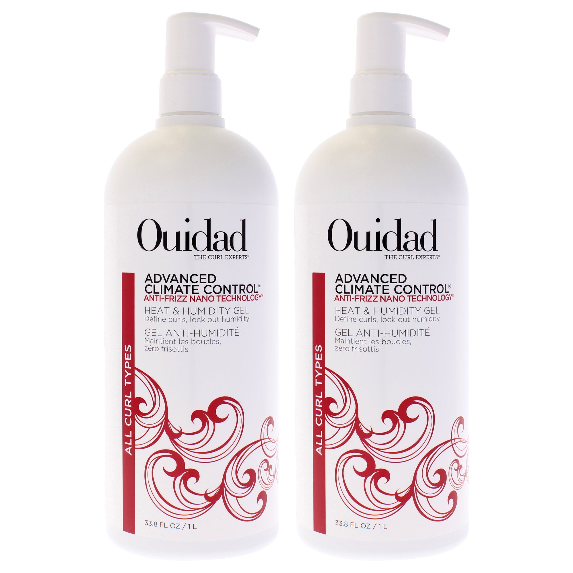 Advanced Climate Control Heat and Humidity Gel - Anti Frizz by Ouidad for Unisex - 33.8 oz Gel - Pack of 2