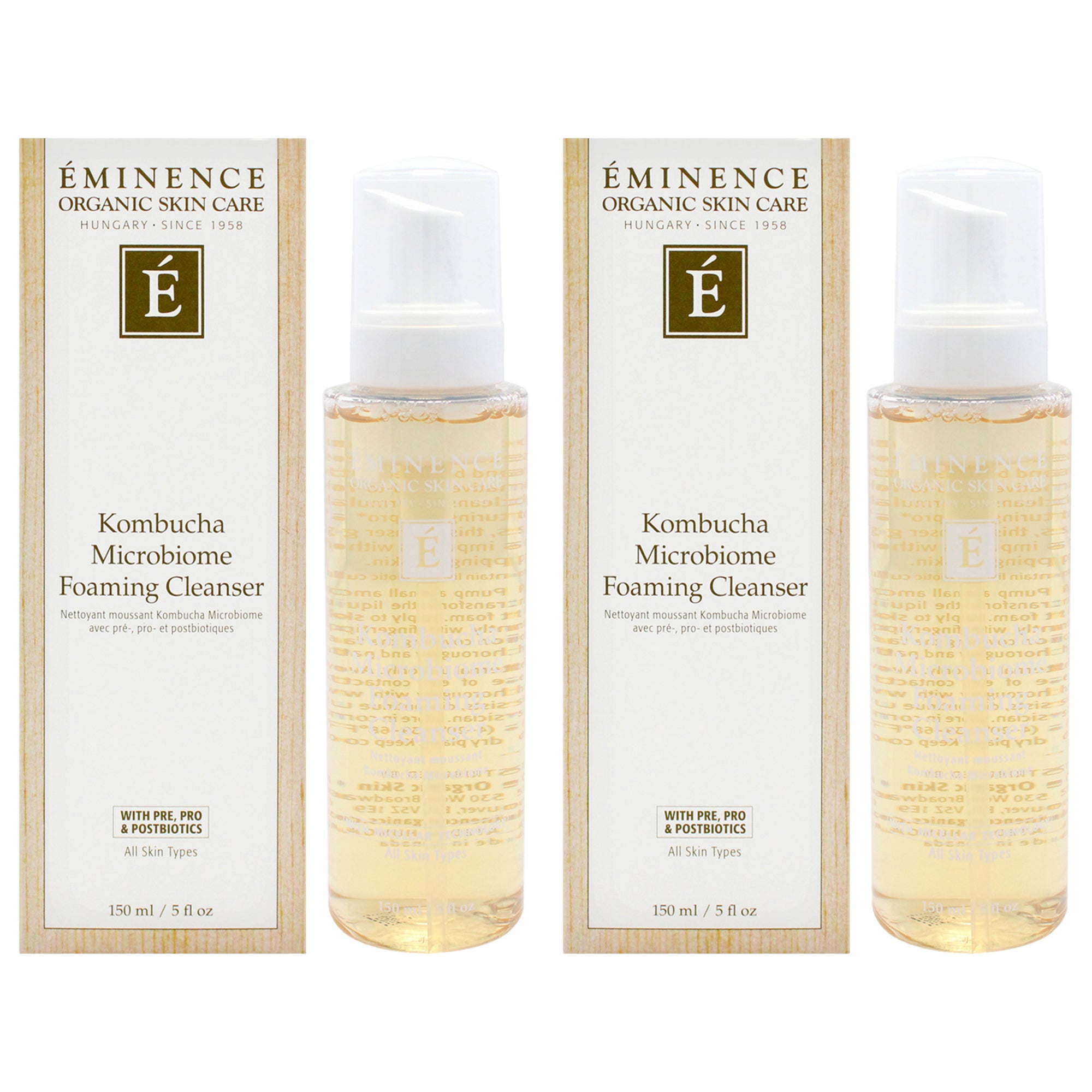 Kombucha Microbiome Foaming Cleanser by Eminence for Unisex - 5 oz Cleanser - Pack of 2