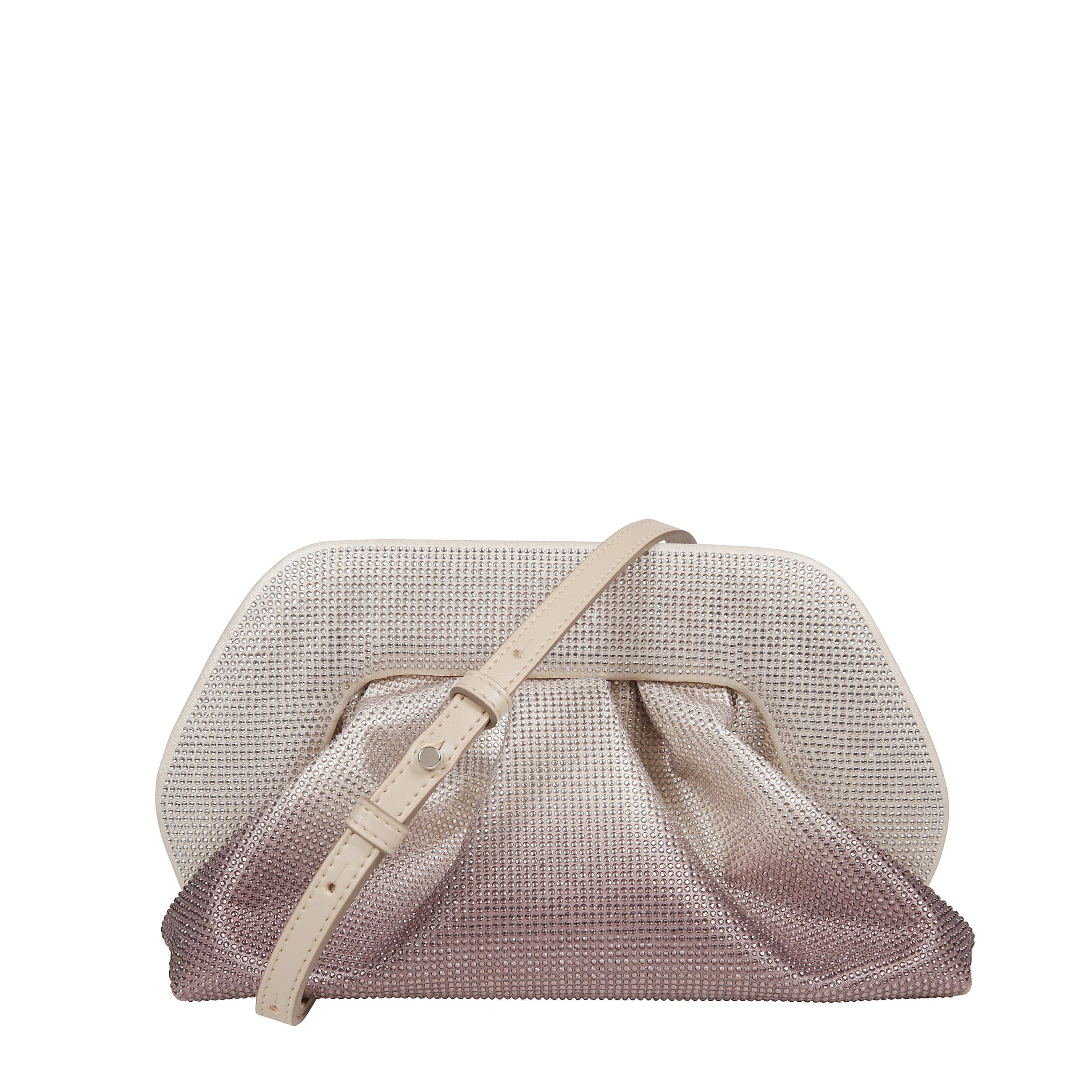 Borsa con strass e oro rosa