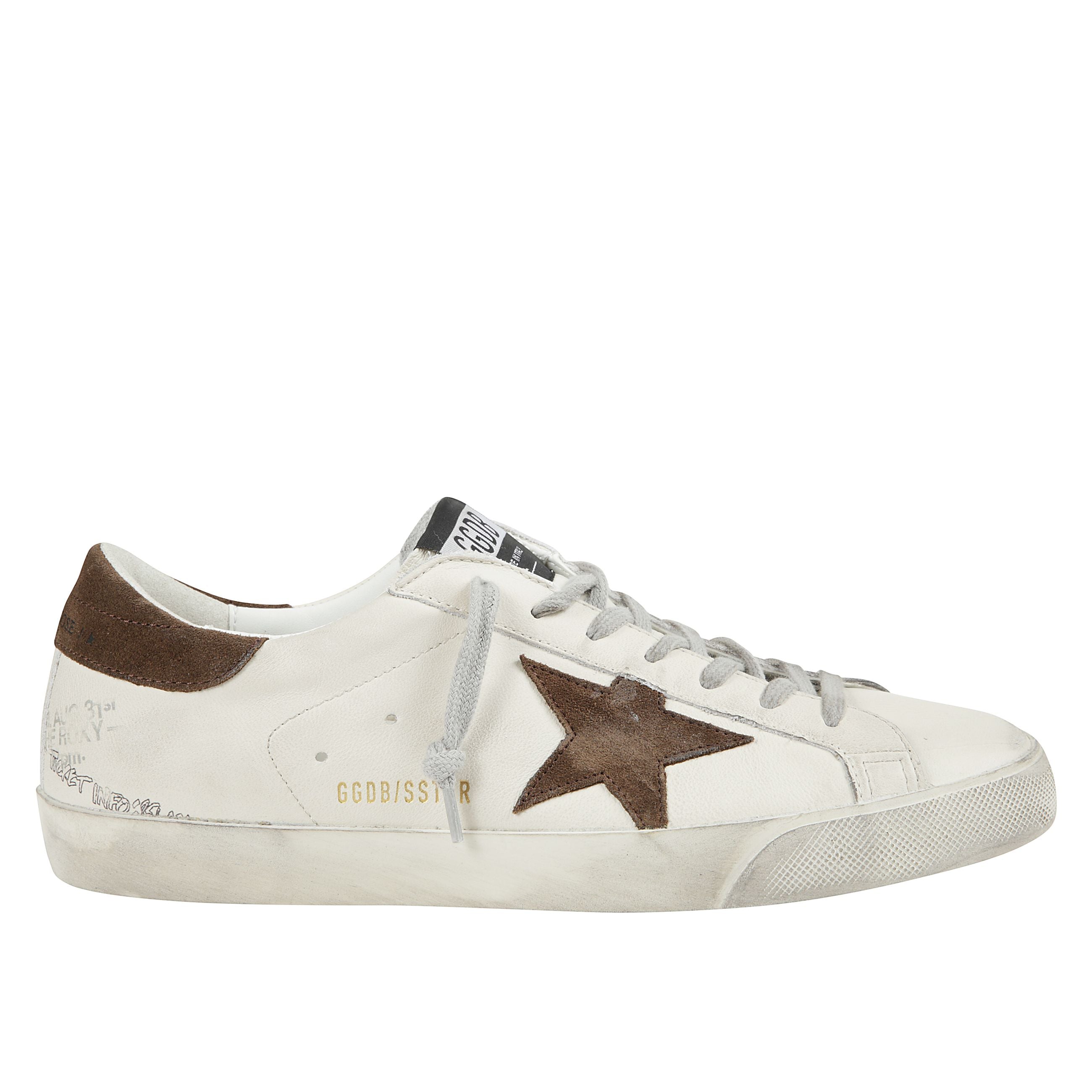 Sneakers super-star con tallone in suede marrone e soletta aggiuntiva