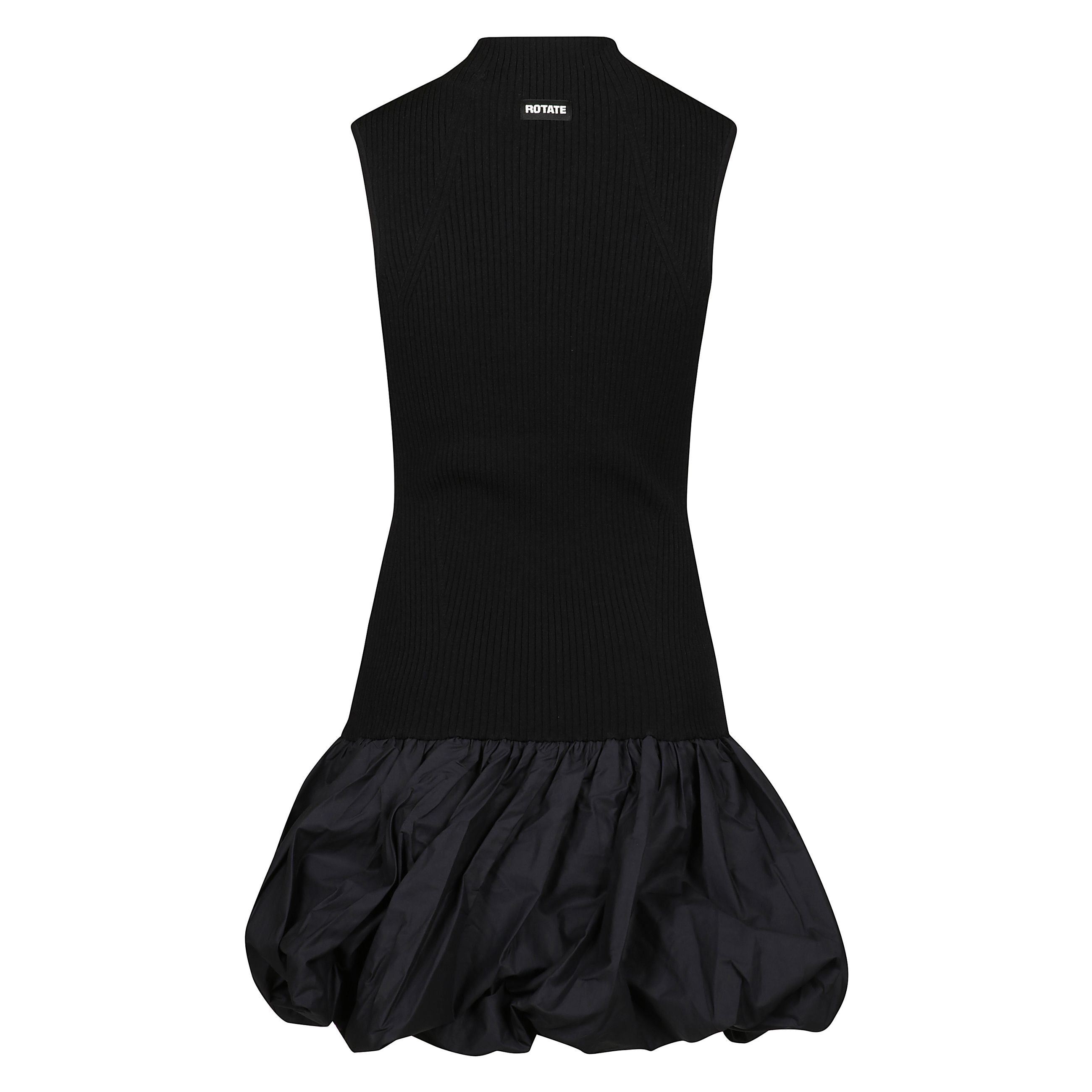 Abito mini con orlo a palloncino e collo a lupetto