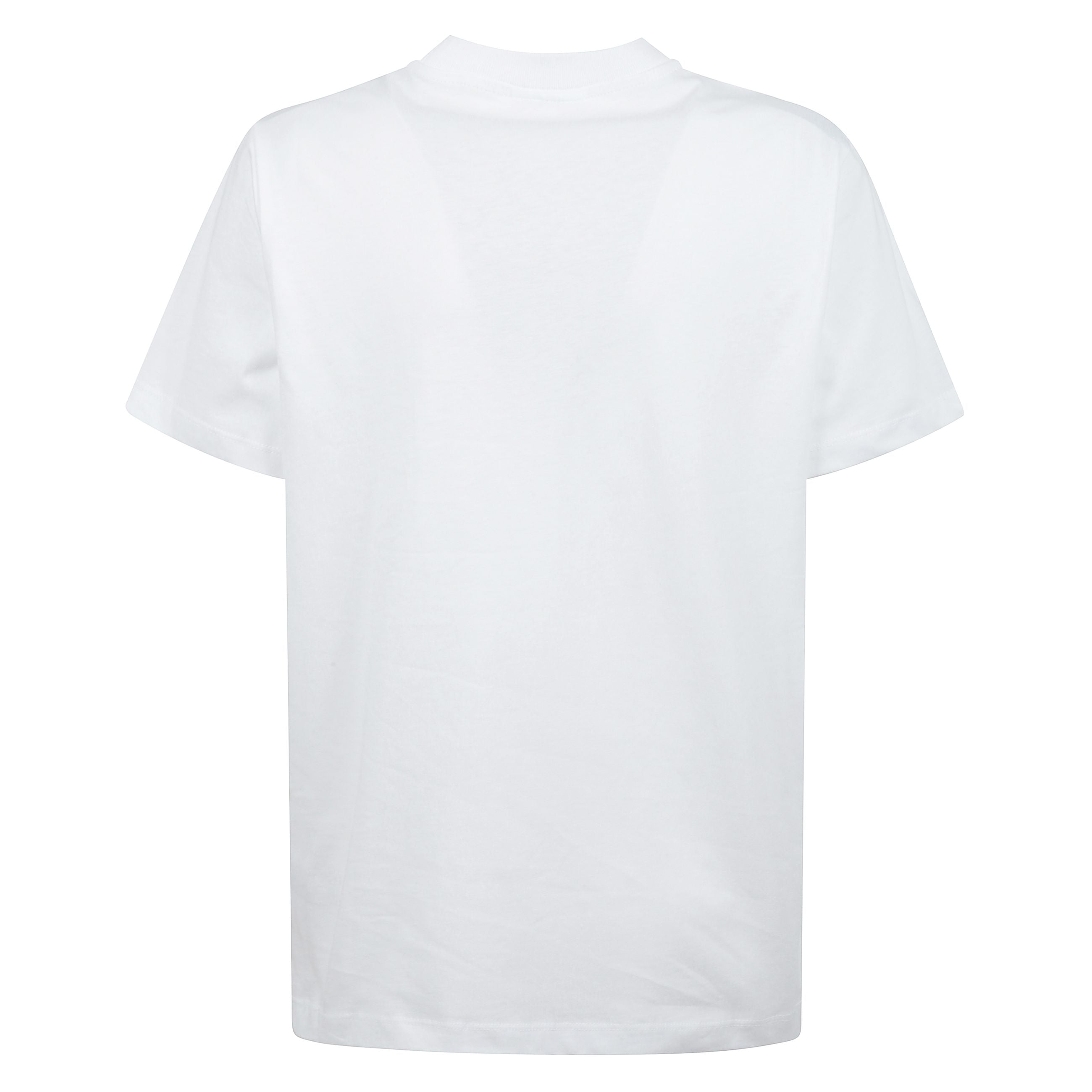 T-shirt rilassata in jersey bianco poppy basic presenta uno scollo rotondo, maniche corte e una stampa grafica ganni.