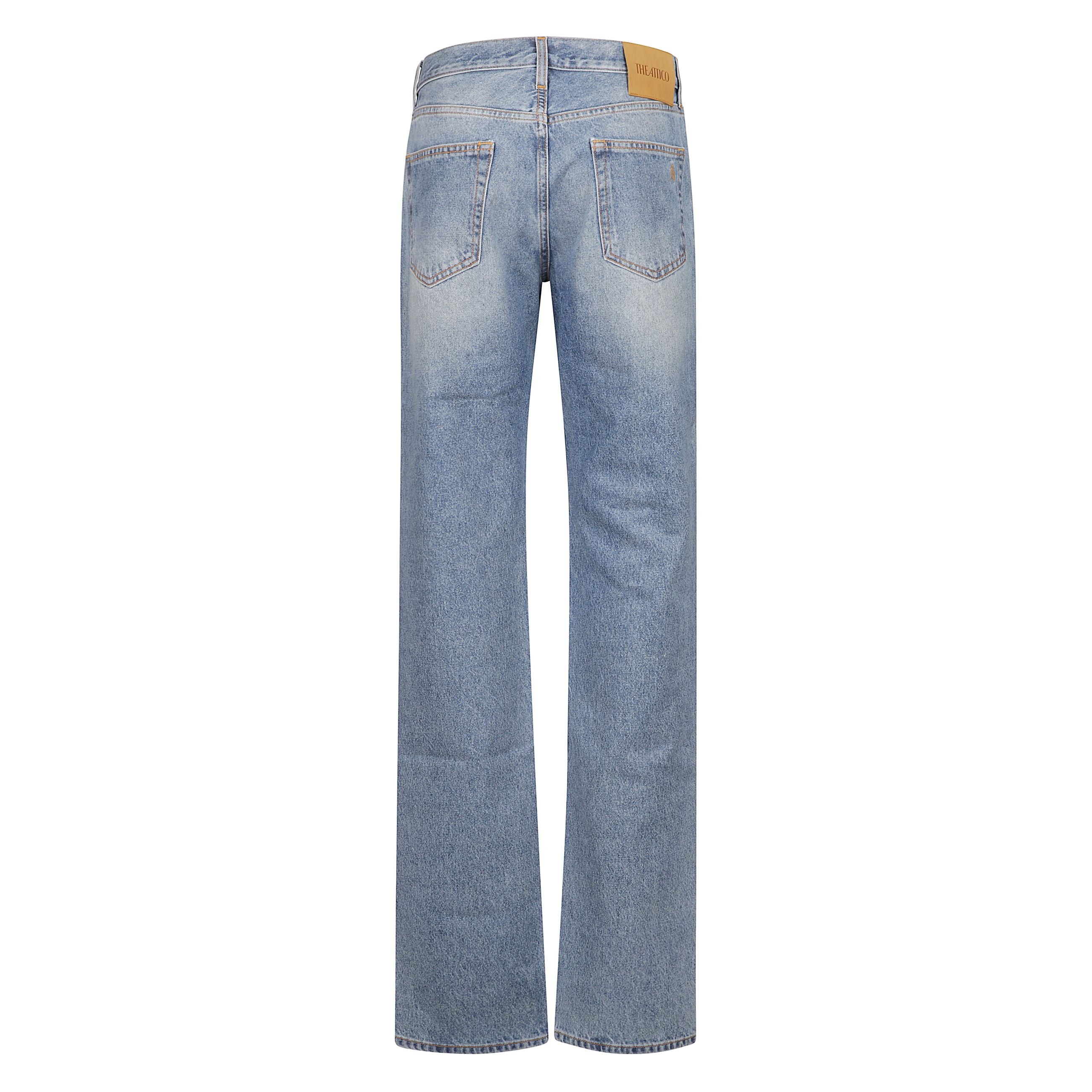 Jeans dritti azzurro cielo, con chiusura a zip nascosta e bottone