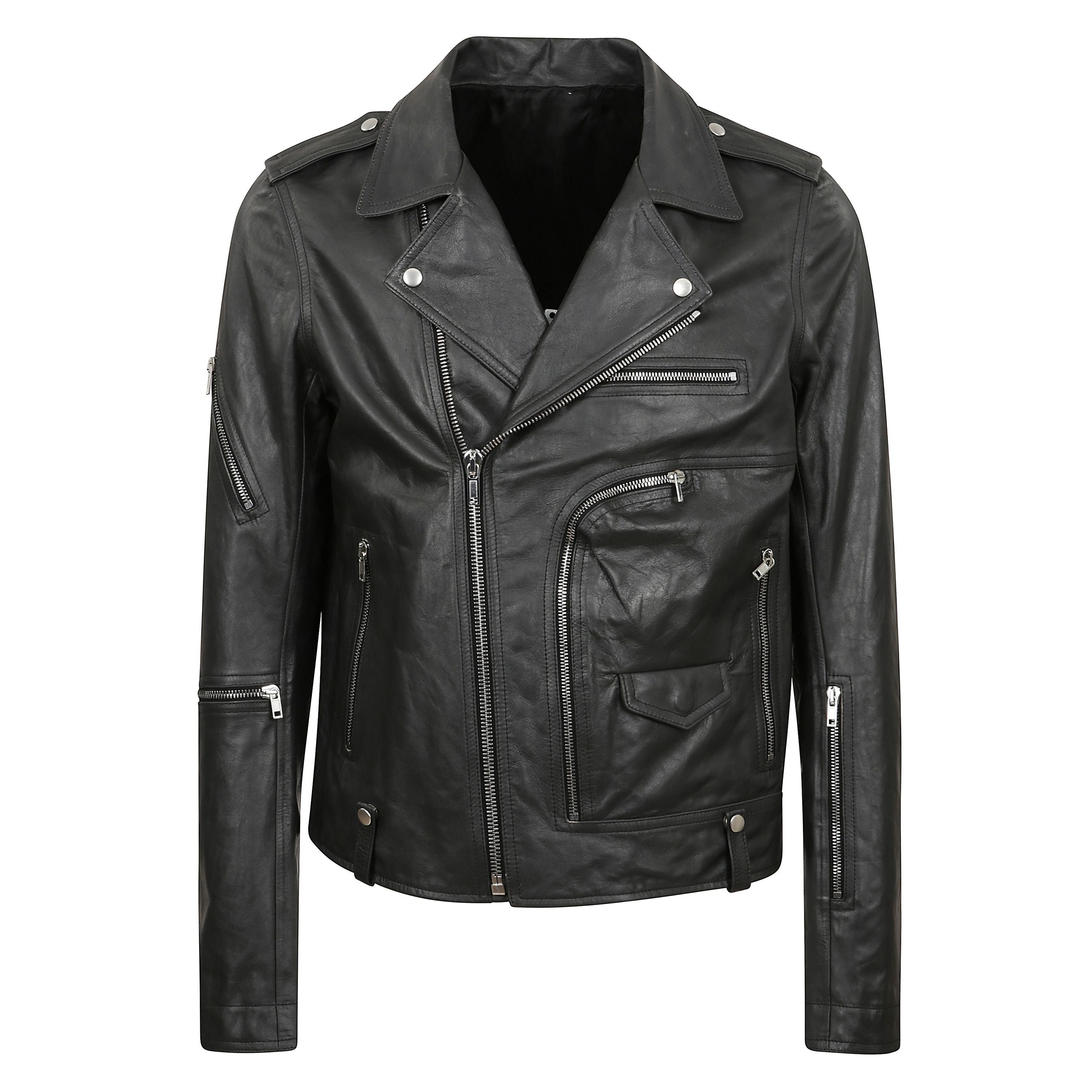 Con il suo design audace e inconfondibile, questa giacca firmata rick owens esprime lâestetica avant-garde tipica della maison. realizzata in pregiata pelle, presenta una chiusura frontale con zip decentrata, dettaglio iconico che enfatizza la linea scu