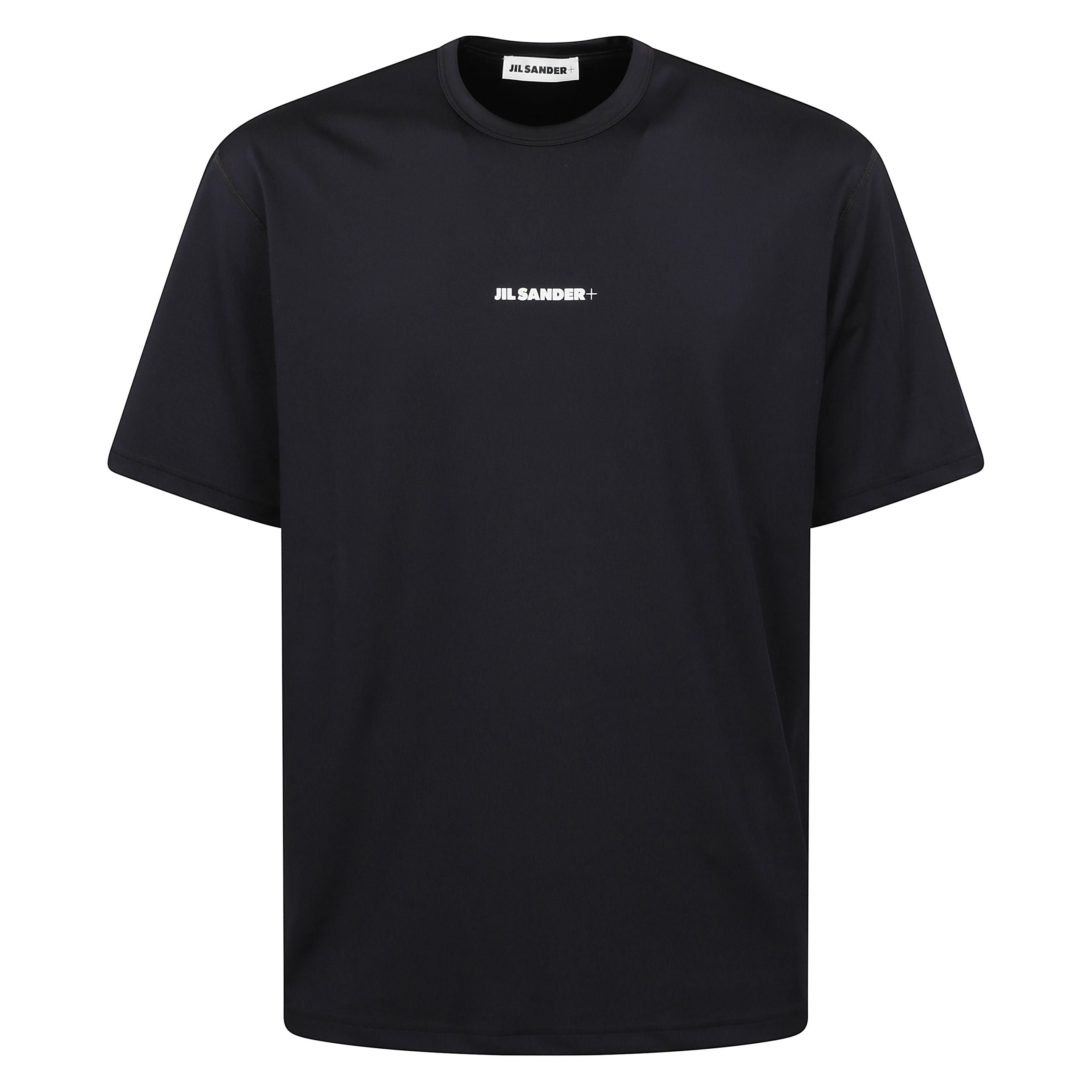 T-shirt girocollo in colore nero caratterizzata da logo frontale a contrasto 'jil sander'