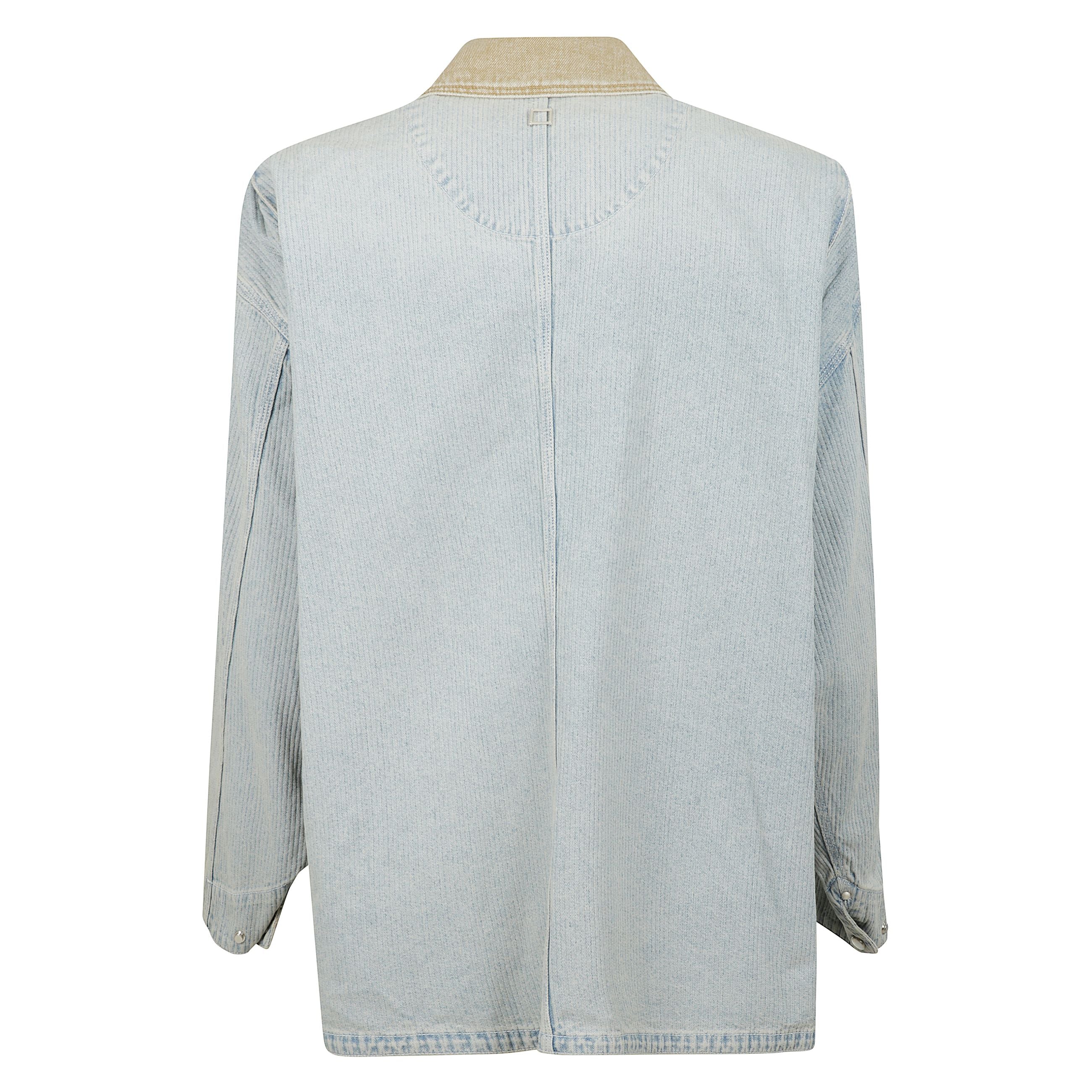 Giacca in denim blue rib.