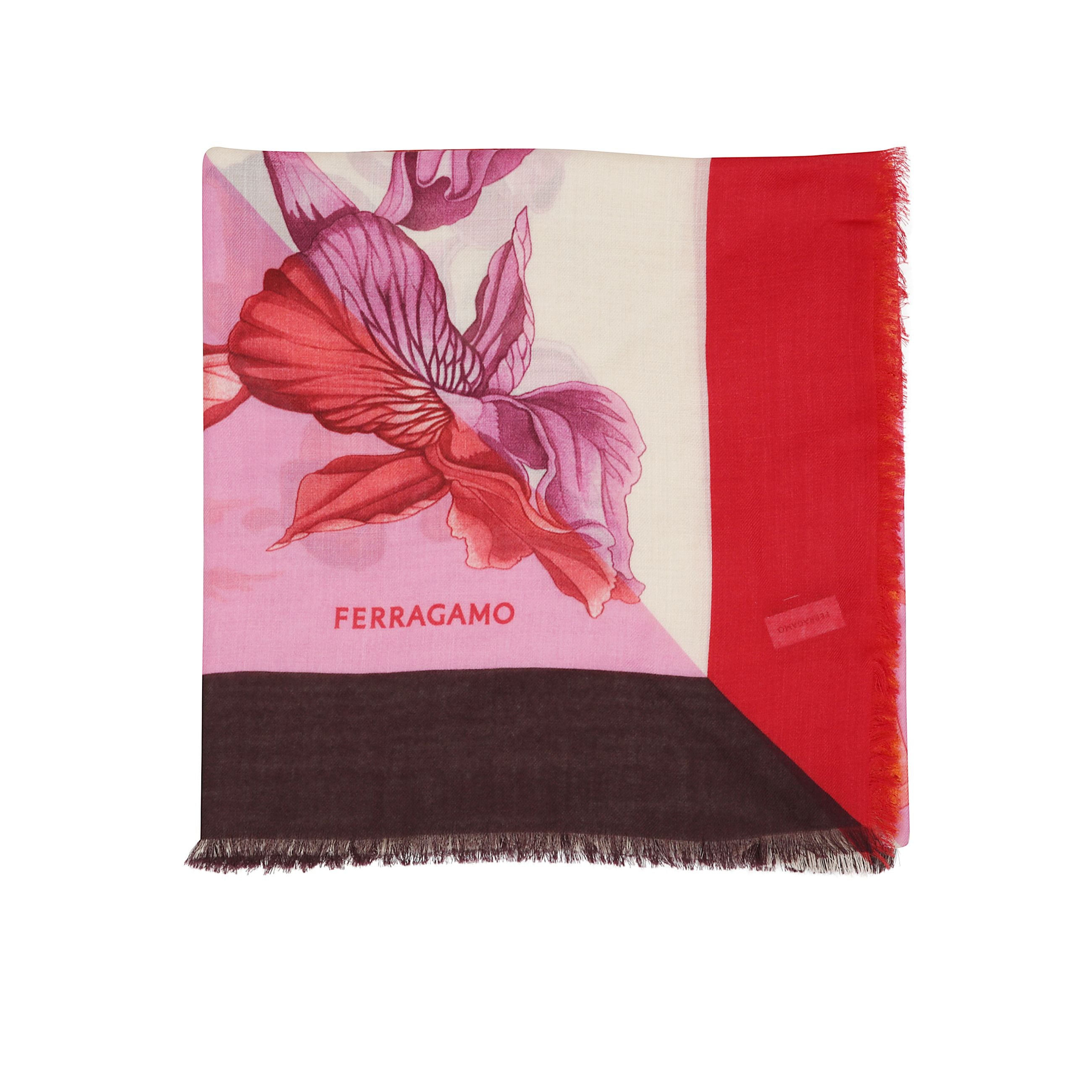 Scialle in cashmere decorato dalla fantasia ortensie