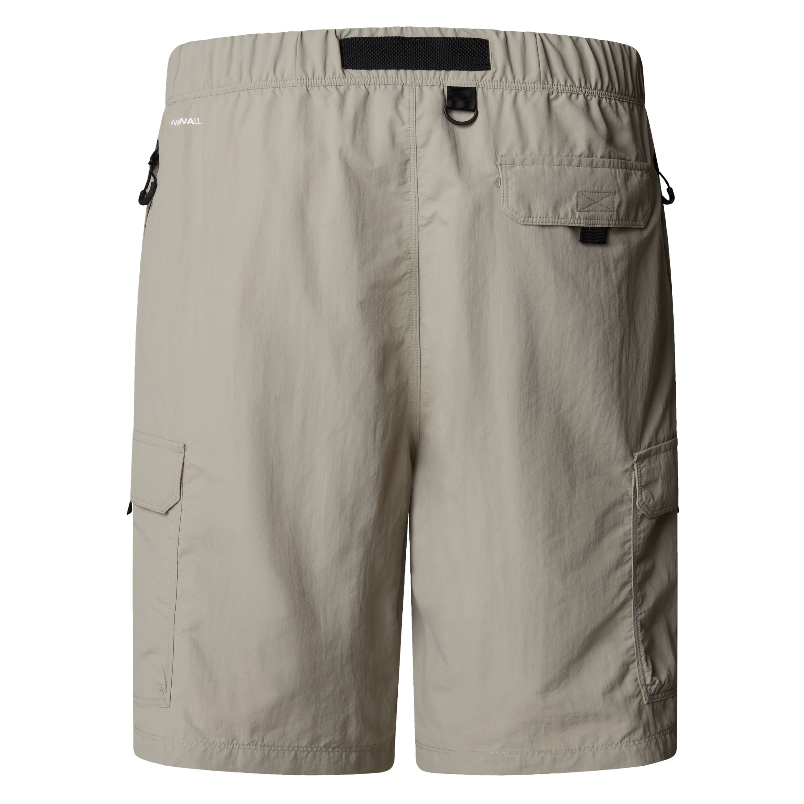 Bermuda realizzati in nylon, vita elasticizzata regolabile con laccio e moschettone. sono presenti tasche a filetto laterali con cerniera, una tasca posteriore con patta e tasconi cargo sulle gambe. il bermuda ha una gamba rilassata e comoda.