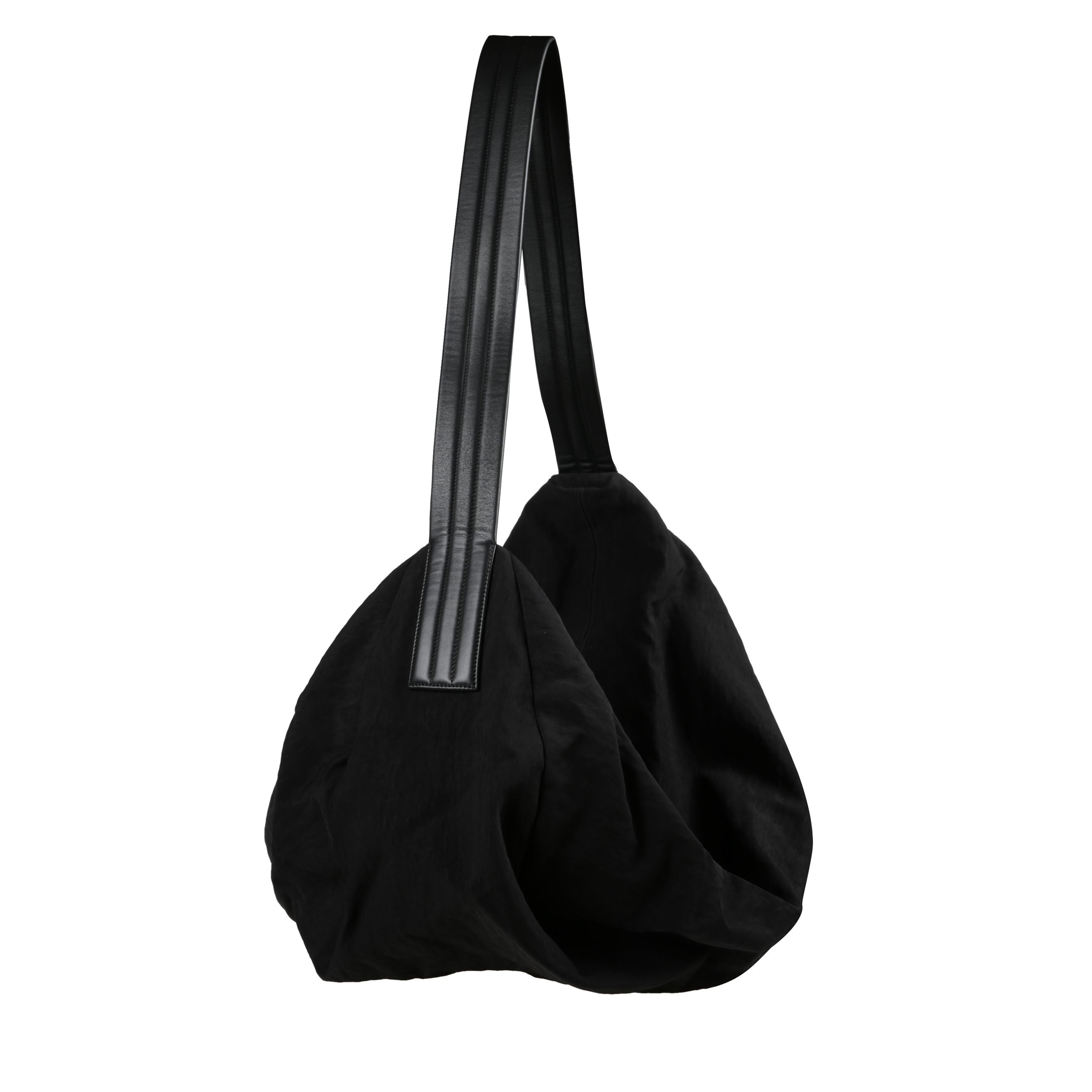Shell crossbody textured nylon black