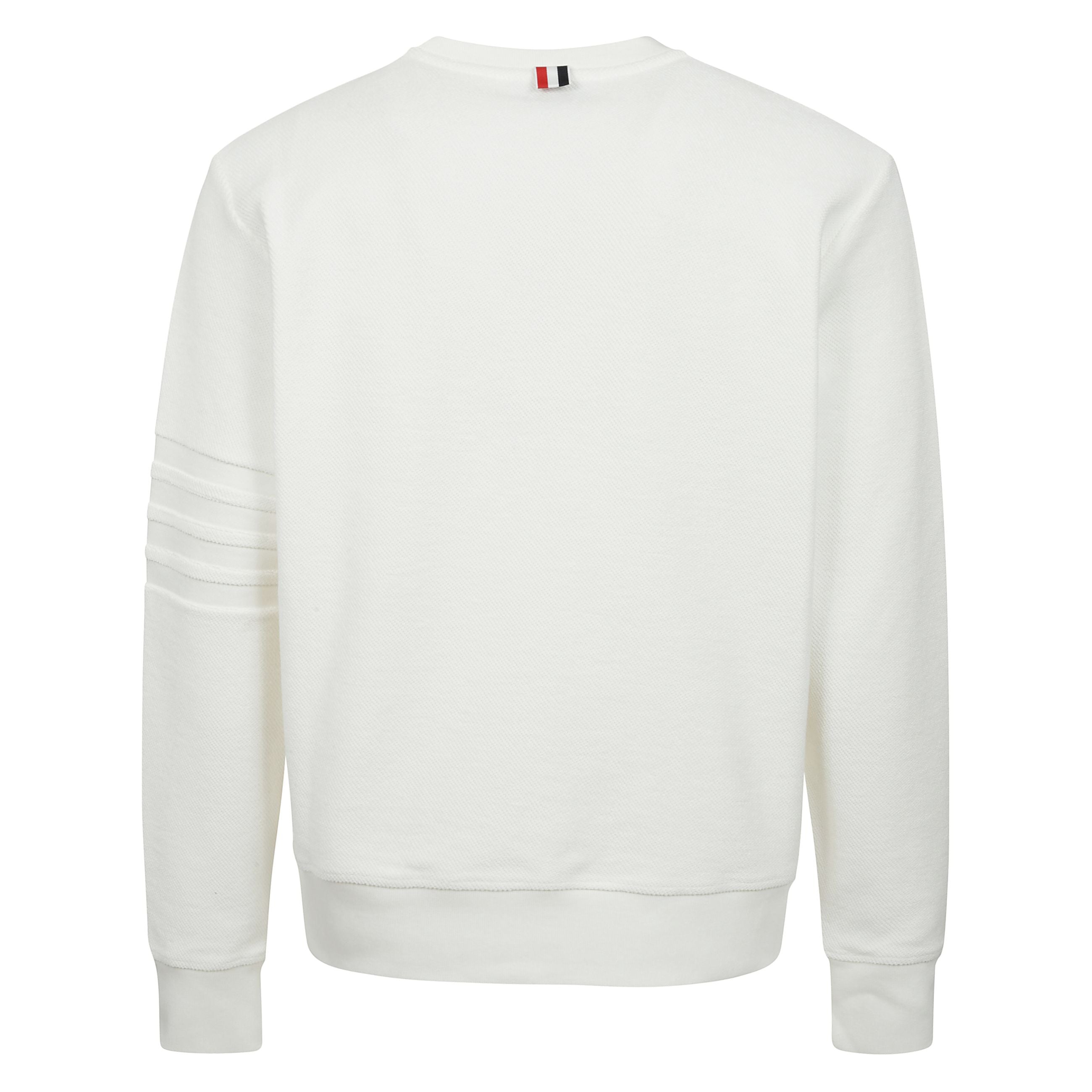 Felpa girocollo con cuciture a 4 barre a righe con loopback rovesciato