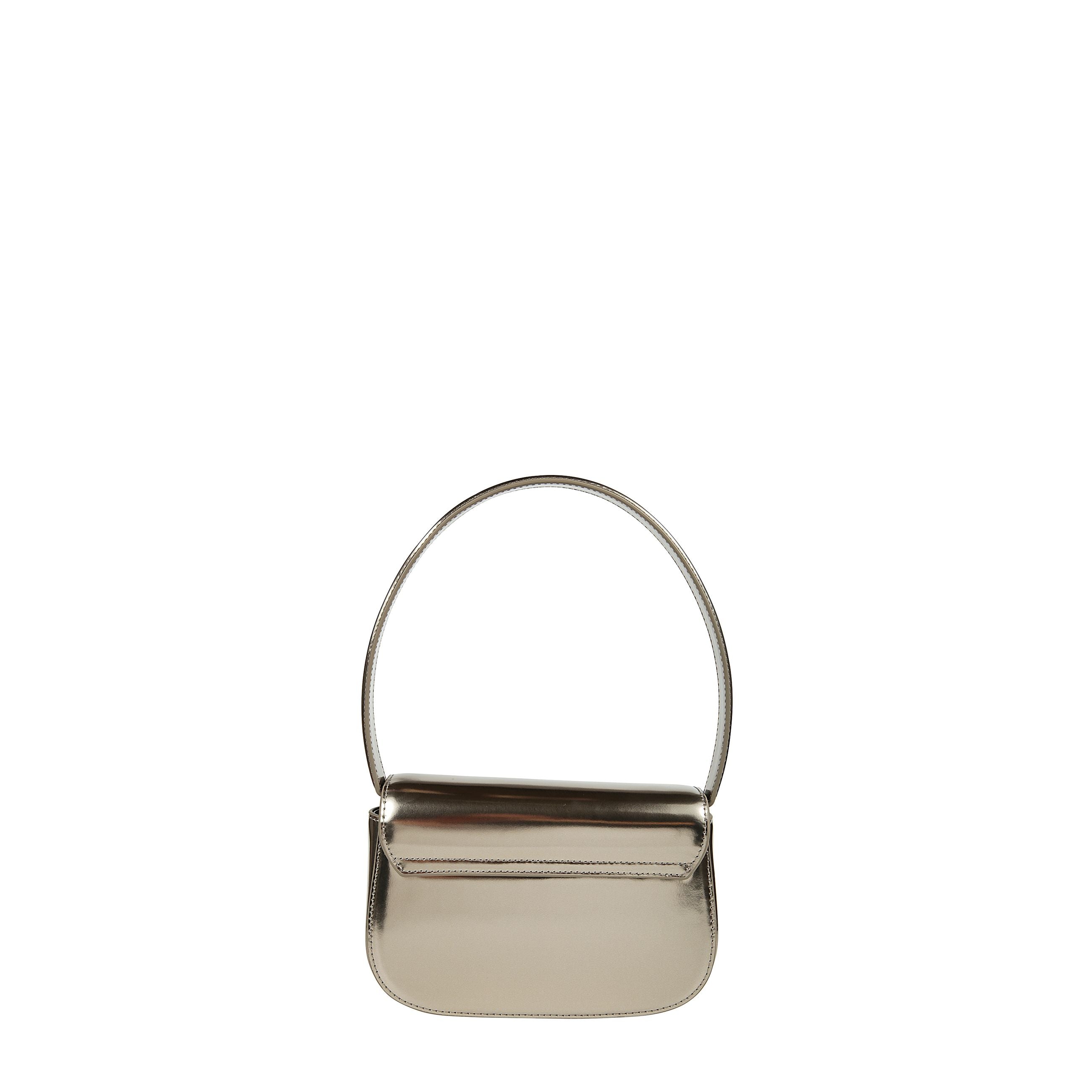 Borsa da donna strutturata e compatta, con manico da indossare a spalla e tracolla opzionale. la targhetta âoval dâ galvanizzata sulla patta si abbina al corpo in pelle lucida specchiata. la variante colore rosso di questo articolo Ã¨ unâedizione li